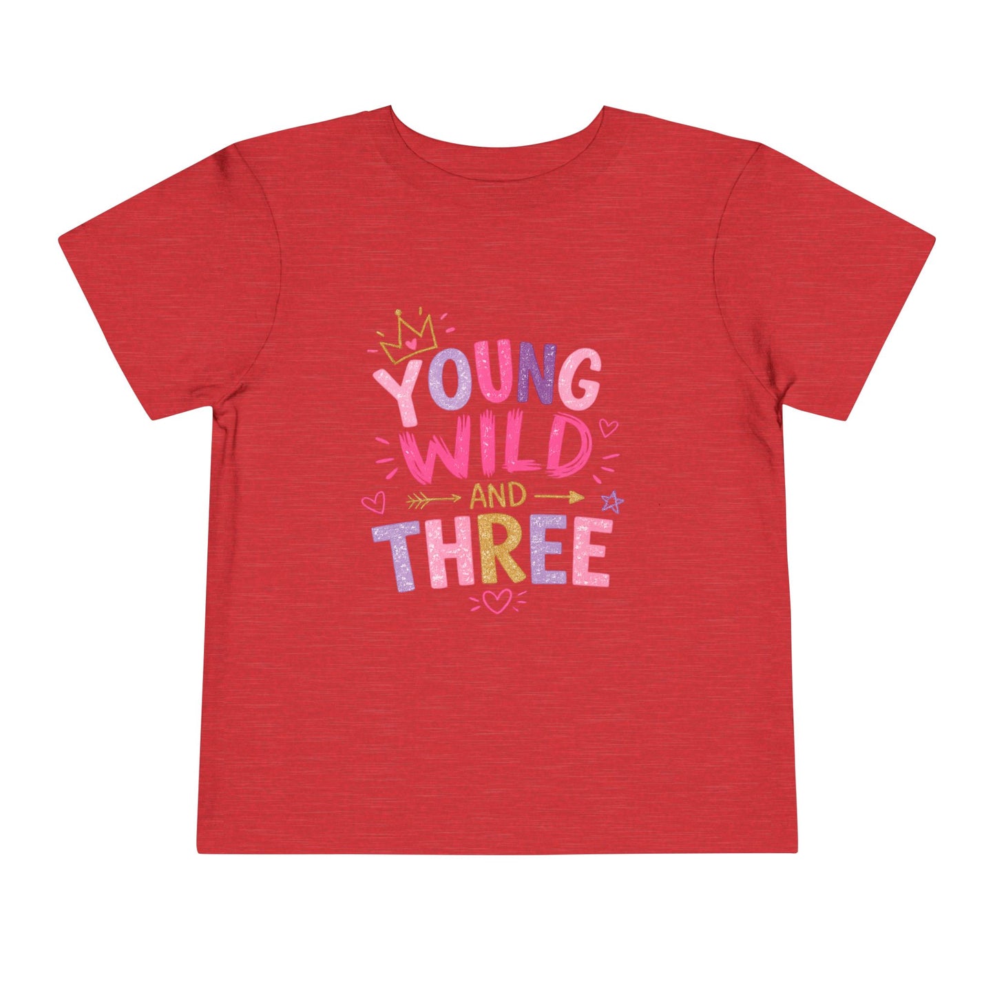 Young Wild and Three Birthday Shirt for Girls | Pink Third Birthday Tee