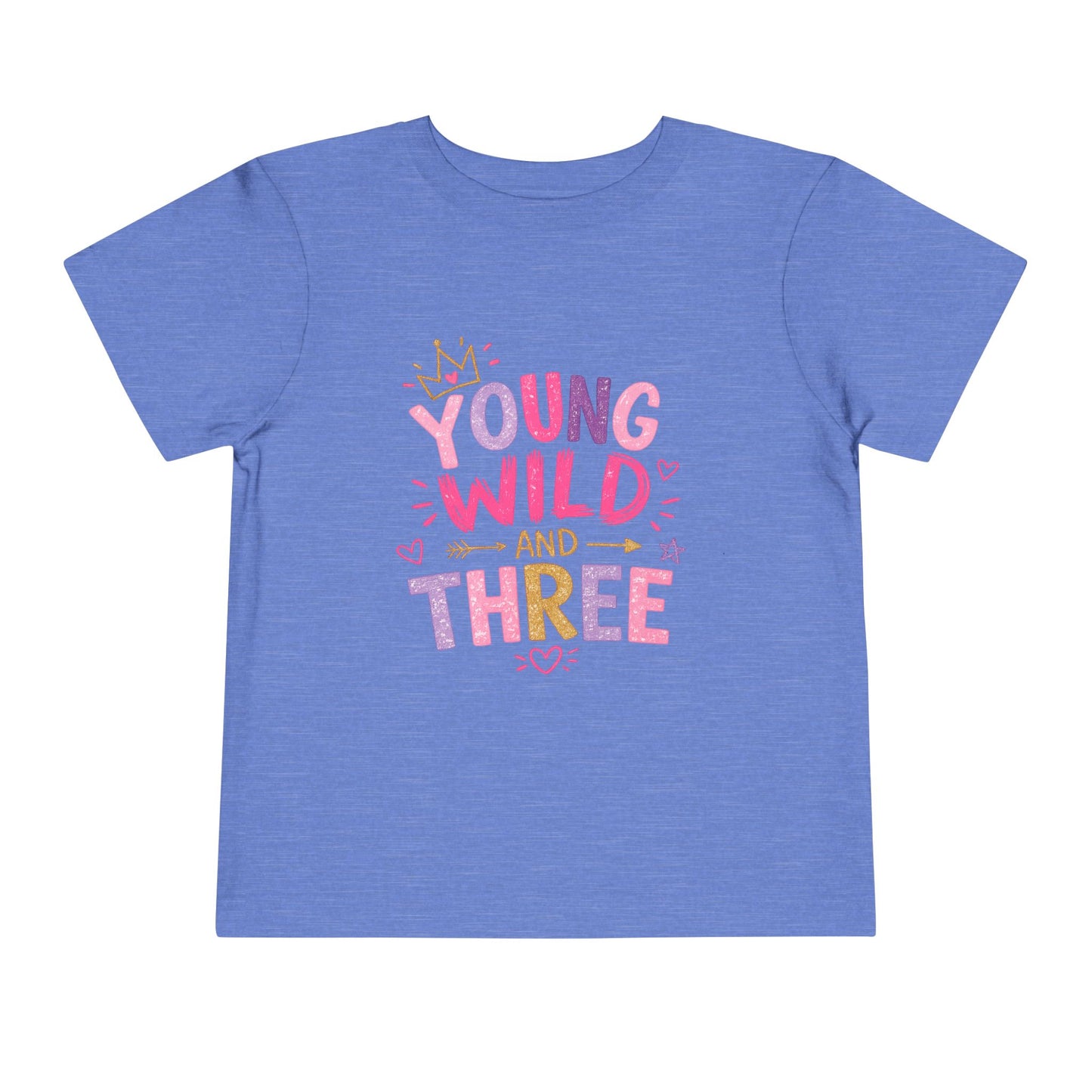 Young Wild and Three Birthday Shirt for Girls | Pink Third Birthday Tee