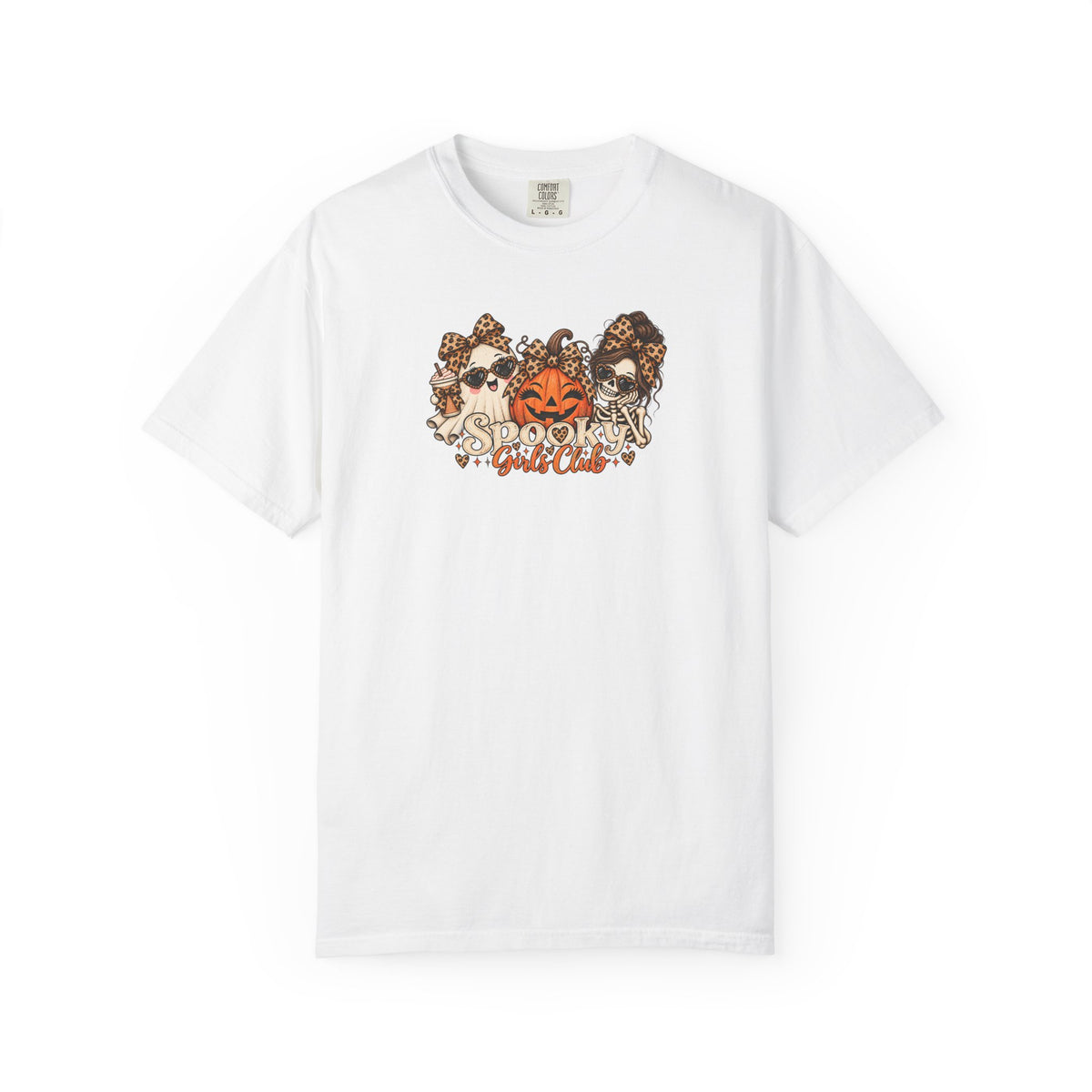 Spooky Girls Club Leopard Halloween Comfort Colors Tee