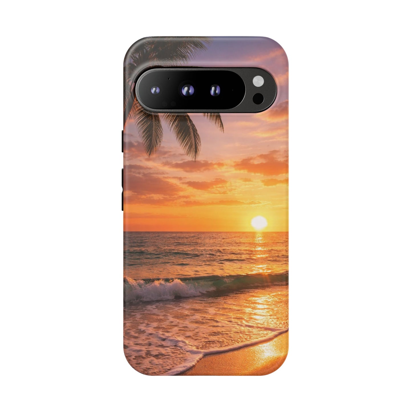 Golden Hour Beach Case — Tropical Palm Sunset Protective Case