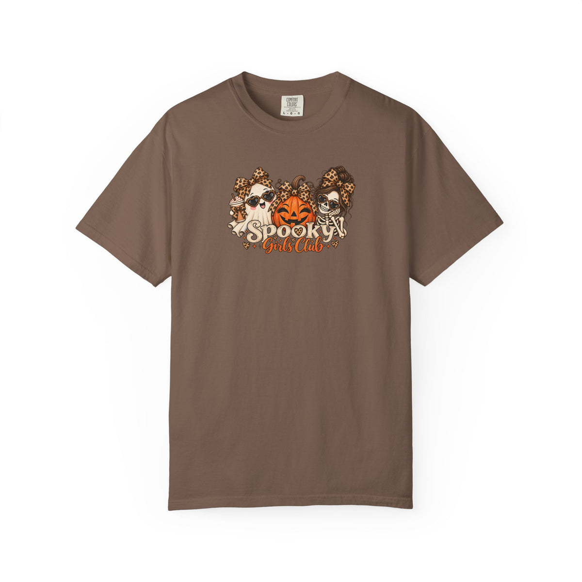 Spooky Girls Club Leopard Halloween Comfort Colors Tee