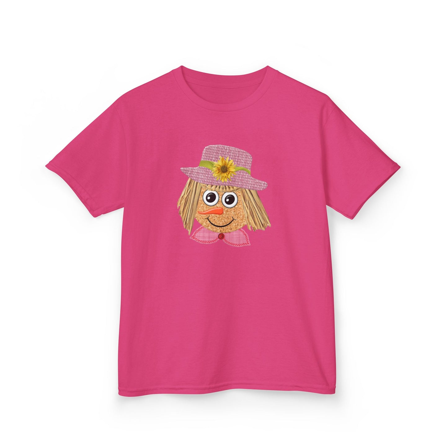 Cute Scarecrow Girl Kids Halloween T-Shirt