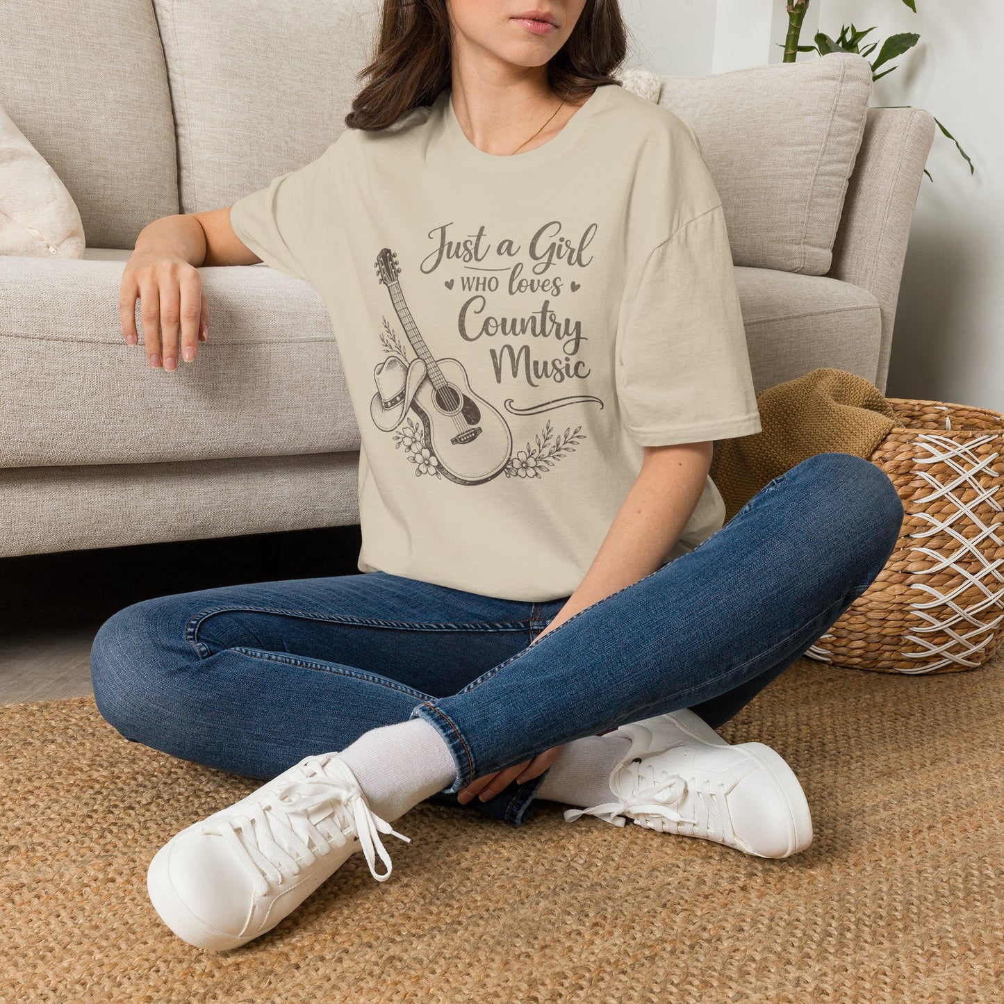 Wild Reed Apparel Just a Girl Who Loves Country Music Graphic Tee | Country Music Festival Shirt