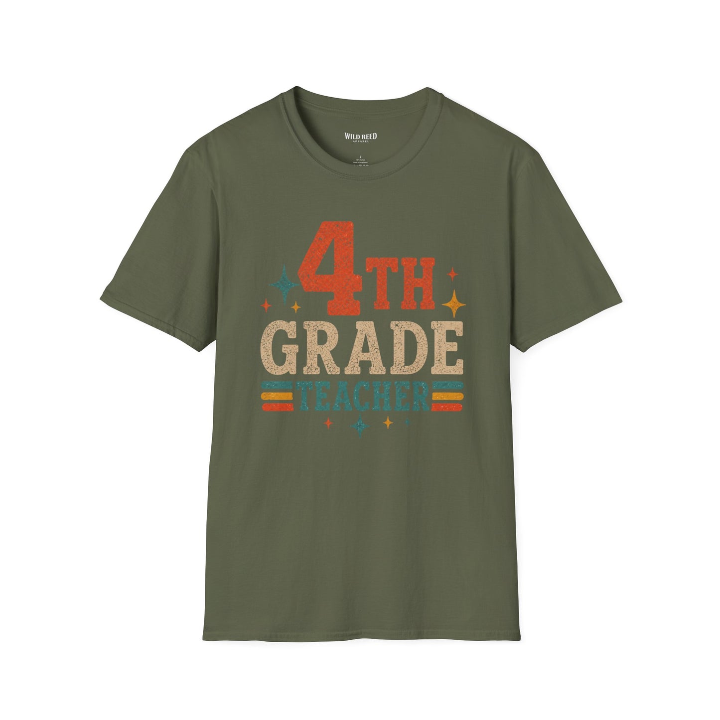 4th Grade Teacher Shirt | Back to School Teacher Tee | Retro Grade Level Graphic T-Shirt