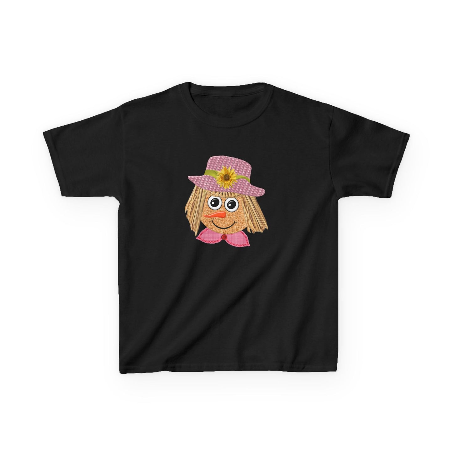 Cute Scarecrow Girl Kids Halloween T-Shirt