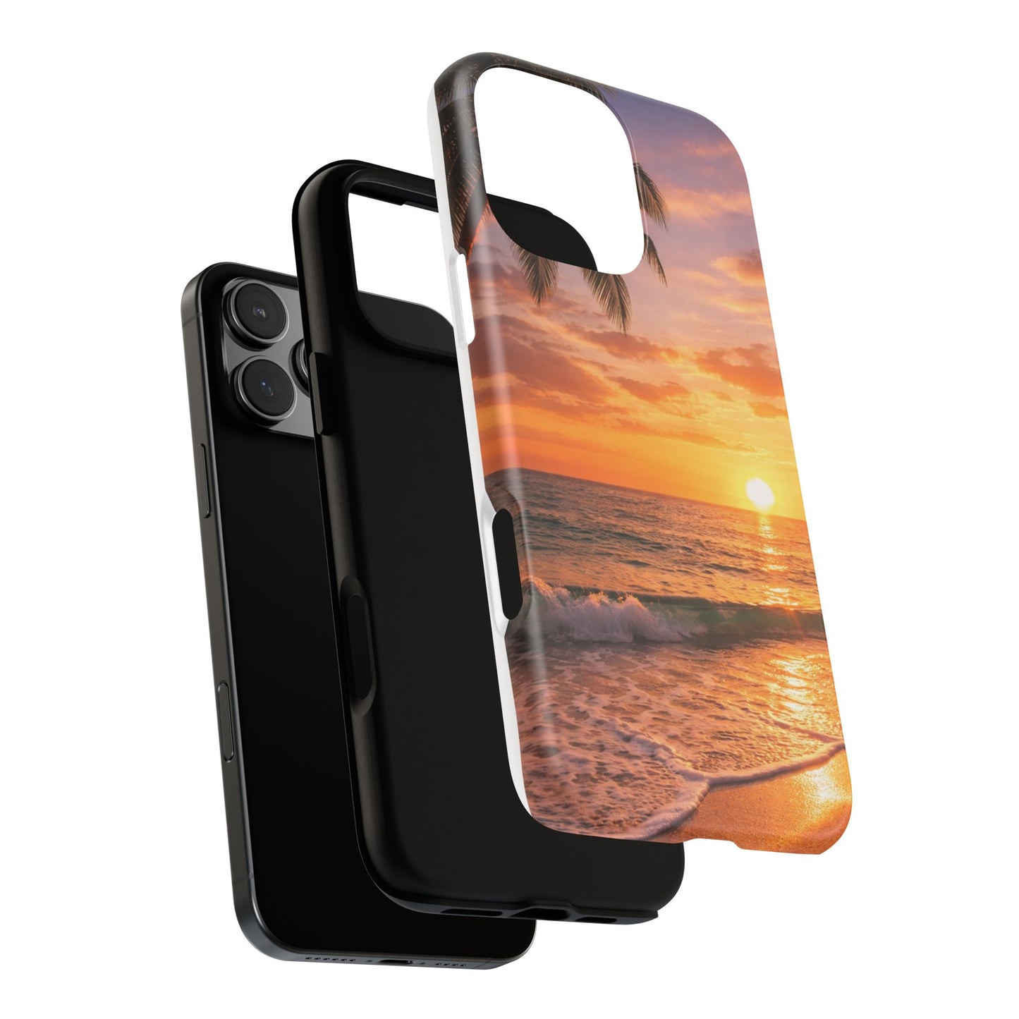 Golden Hour Beach Case — Tropical Palm Sunset Protective Case