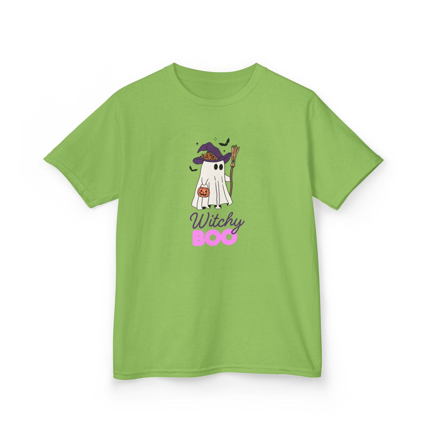 Witchy Boo Kids T-Shirt | Cute Halloween Ghost Youth Graphic Tee for Boys & Girls