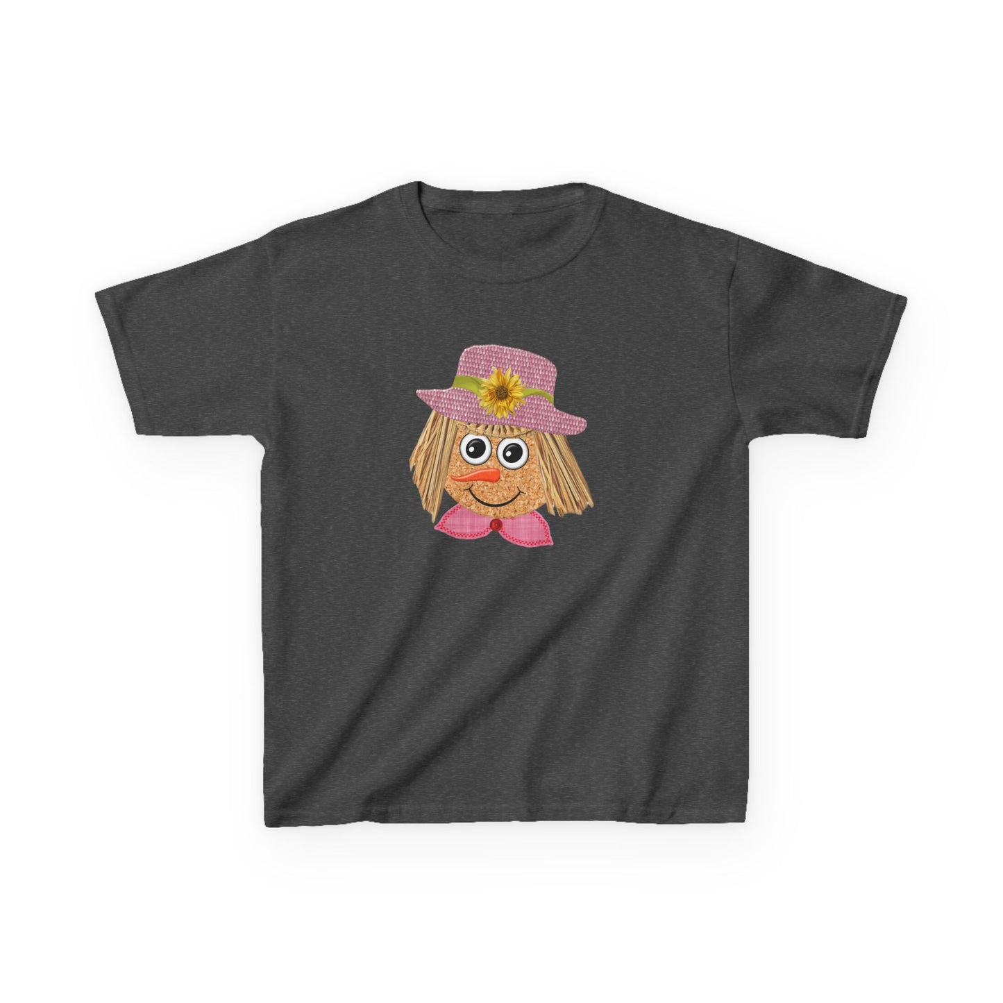 Cute Scarecrow Girl Kids Halloween T-Shirt