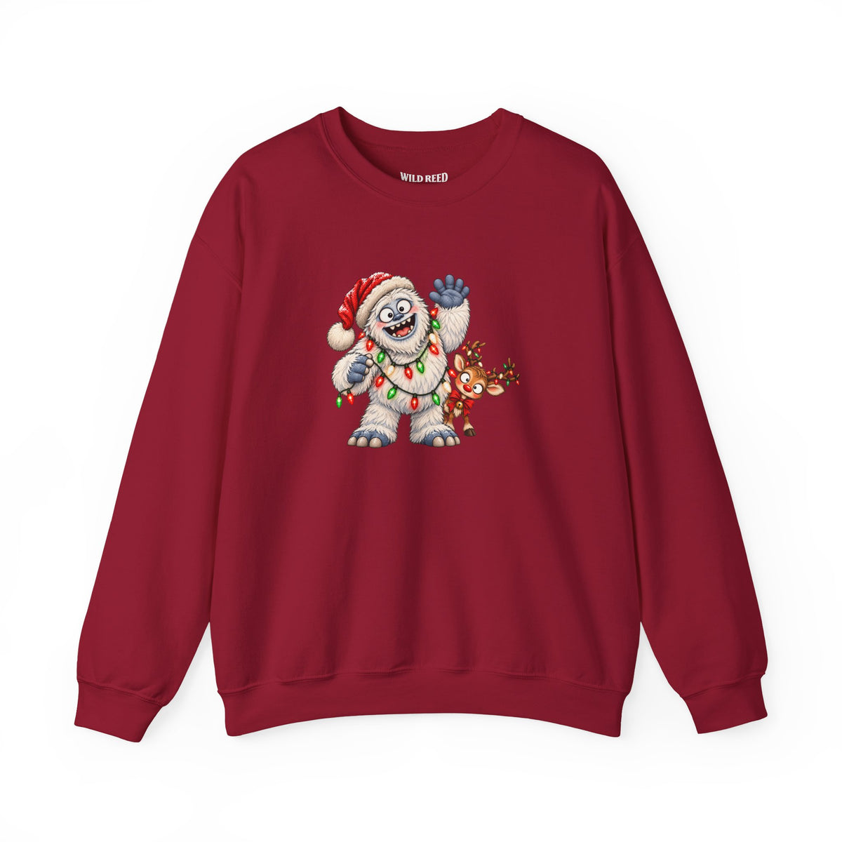 Cute Christmas Yeti & Reindeer Sweatshirt | Whimsical Holiday Crewneck