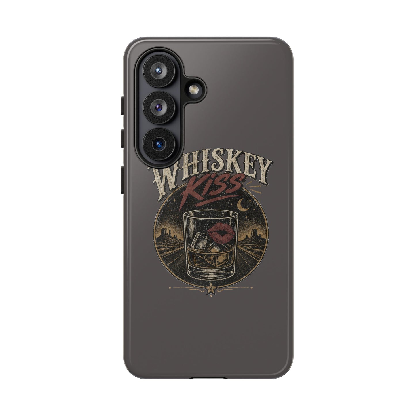 Whiskey Kiss Western Phone Case, Country iPhone & Samsung Case, Rustic Cowgirl or Cowboy Phone Case, Whiskey Lover Gift, Matte or Glossy