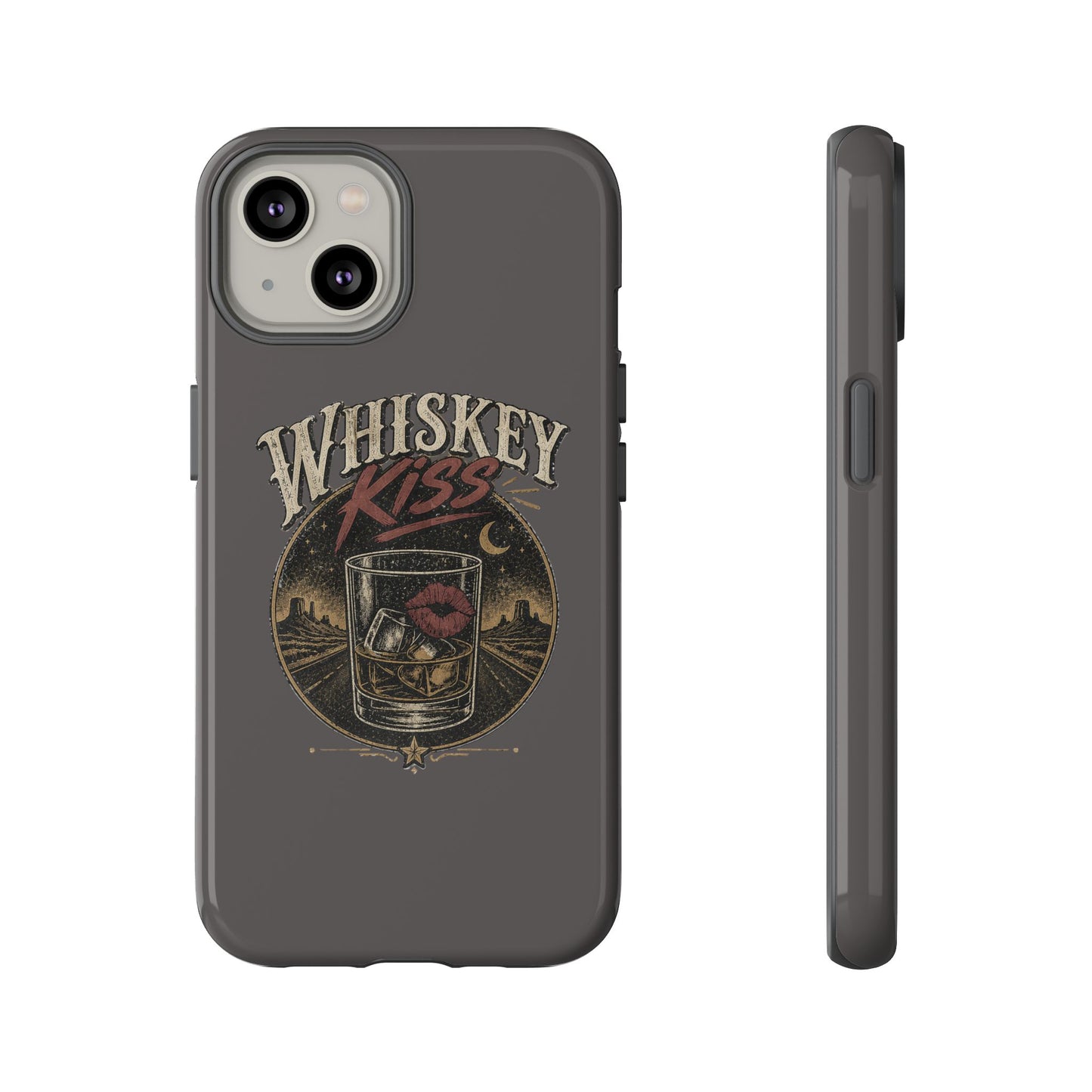 Whiskey Kiss Western Phone Case, Country iPhone & Samsung Case, Rustic Cowgirl or Cowboy Phone Case, Whiskey Lover Gift, Matte or Glossy