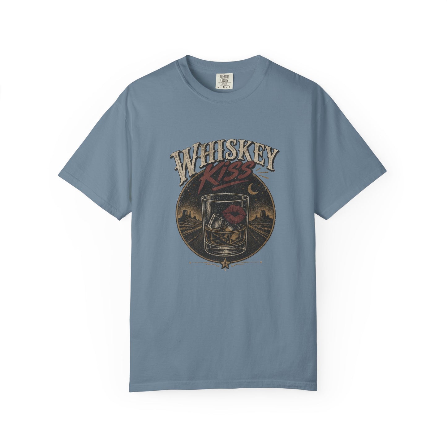 Whiskey Kiss Vintage Graphic T-Shirt – Distressed Retro UnisexTee