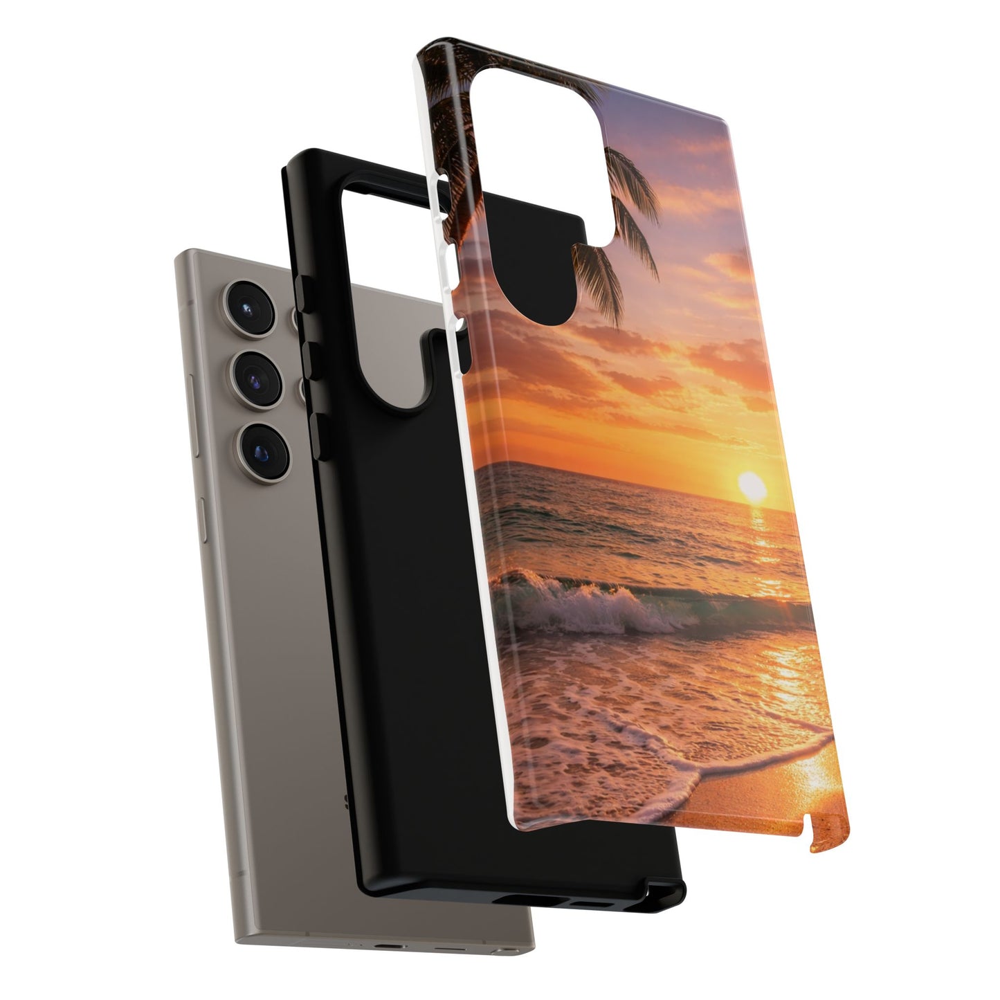 Golden Hour Beach Case — Tropical Palm Sunset Protective Case