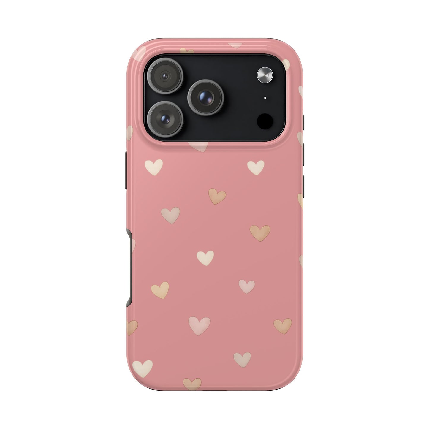 Neutrale Mini-Herzen Handyhülle – Roséfarbenes Ästhetik-Design