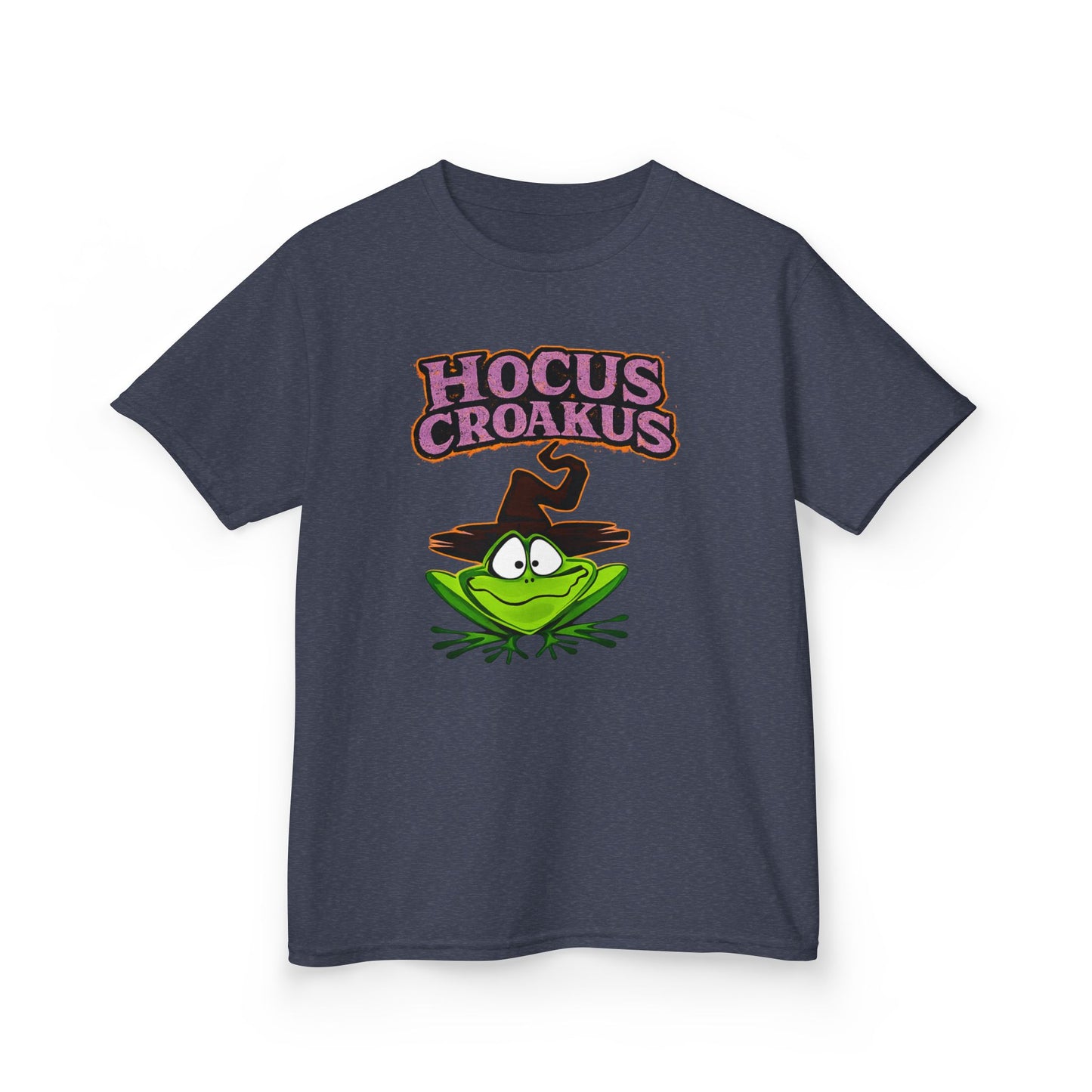 Hocus Croakus Frog Kids T-Shirt | Cute Halloween Frog Youth Graphic Tee for Boys & Girls