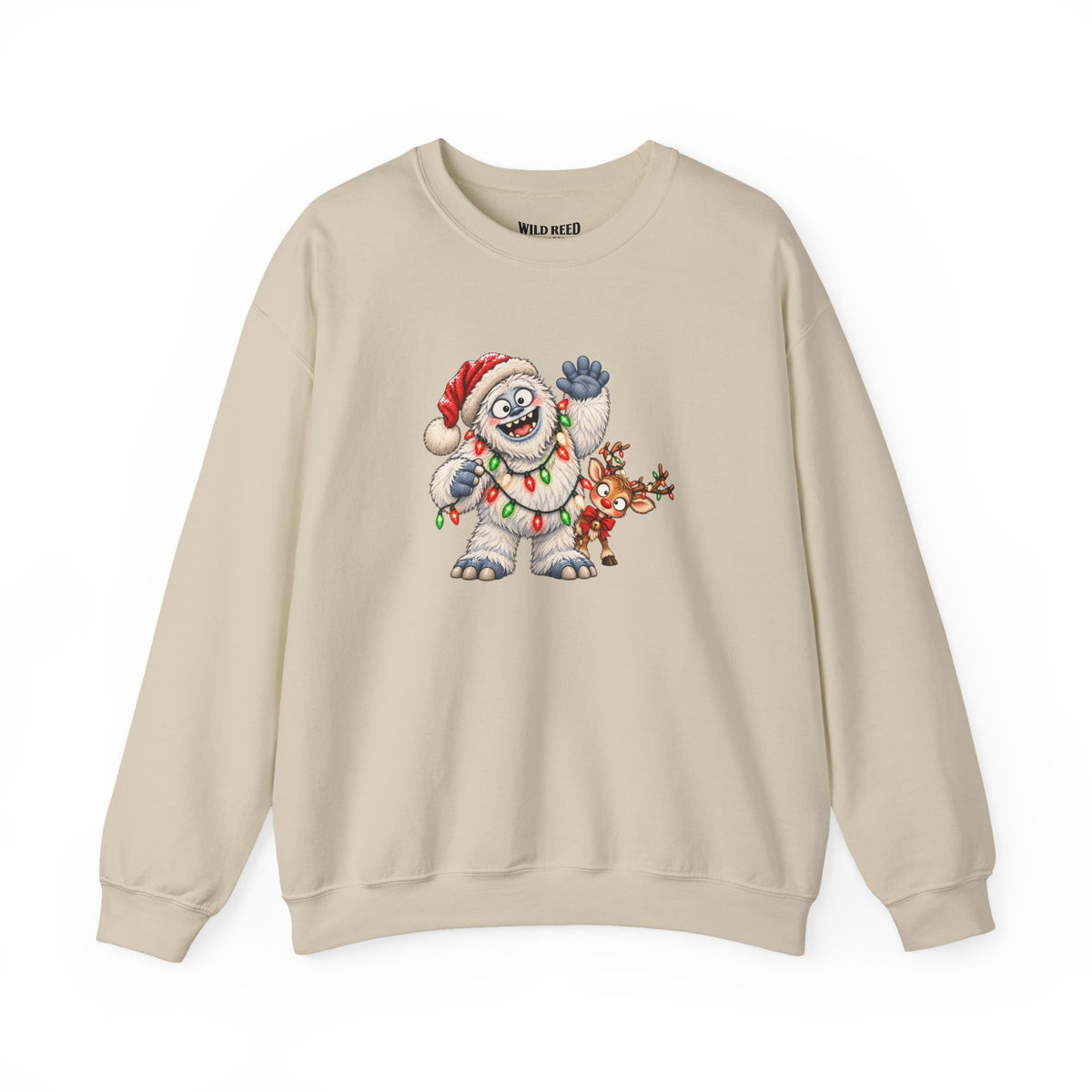 Cute Christmas Yeti & Reindeer Sweatshirt | Whimsical Holiday Crewneck
