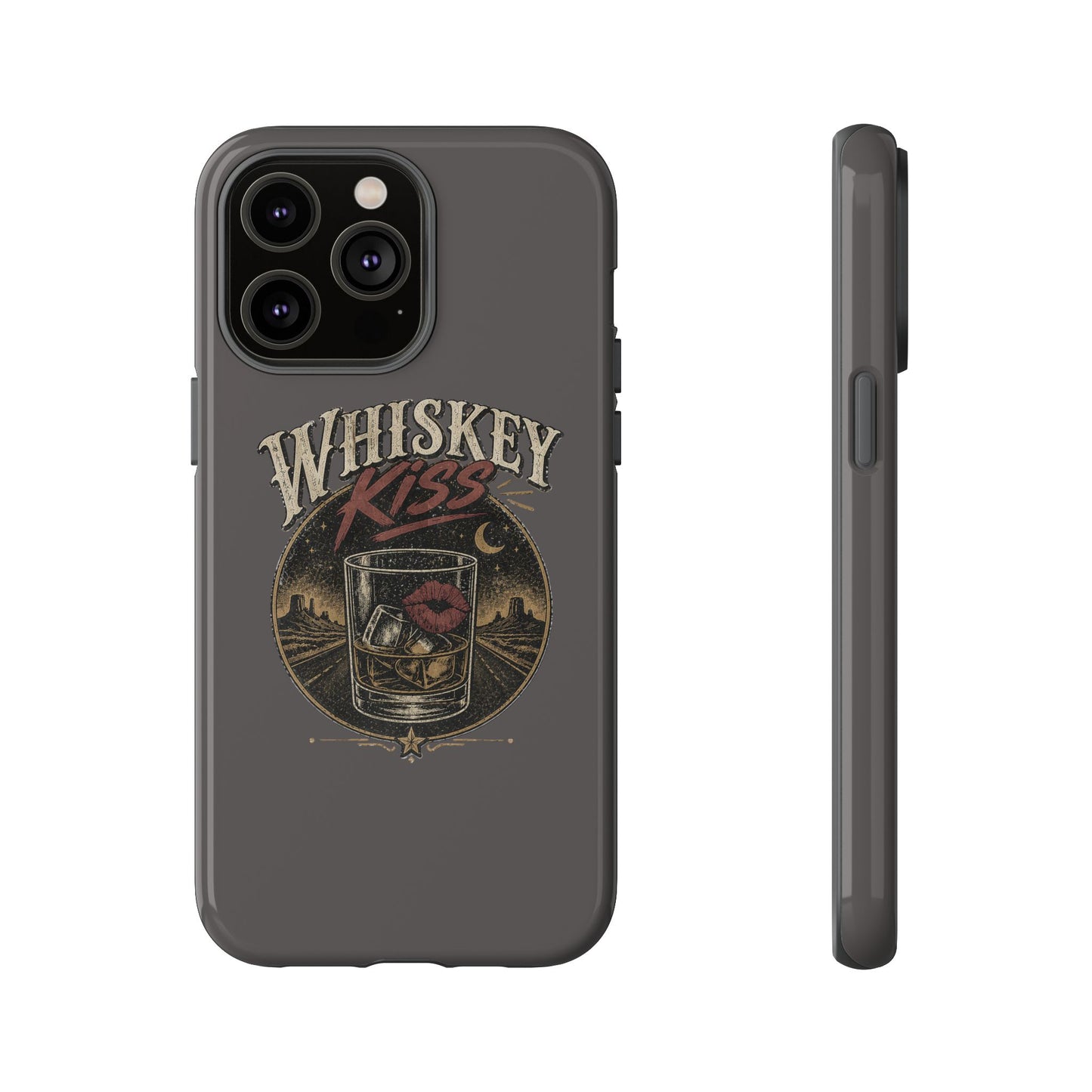 Whiskey Kiss Western Phone Case, Country iPhone & Samsung Case, Rustic Cowgirl or Cowboy Phone Case, Whiskey Lover Gift, Matte or Glossy