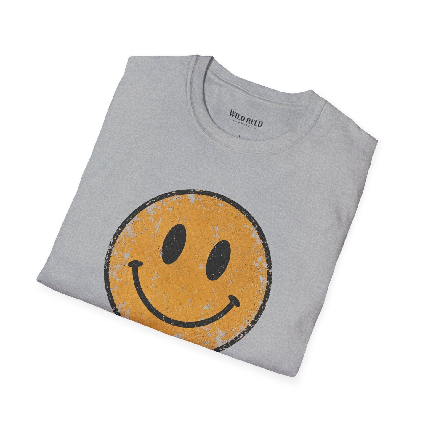 Vintage Distressed Smiley Face Graphic Tee | Retro Happy Face Shirt | Western Boho Aesthetic T-Shirt