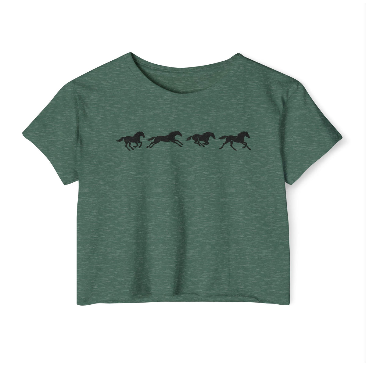 Running Horses Vintage Western Crop Top