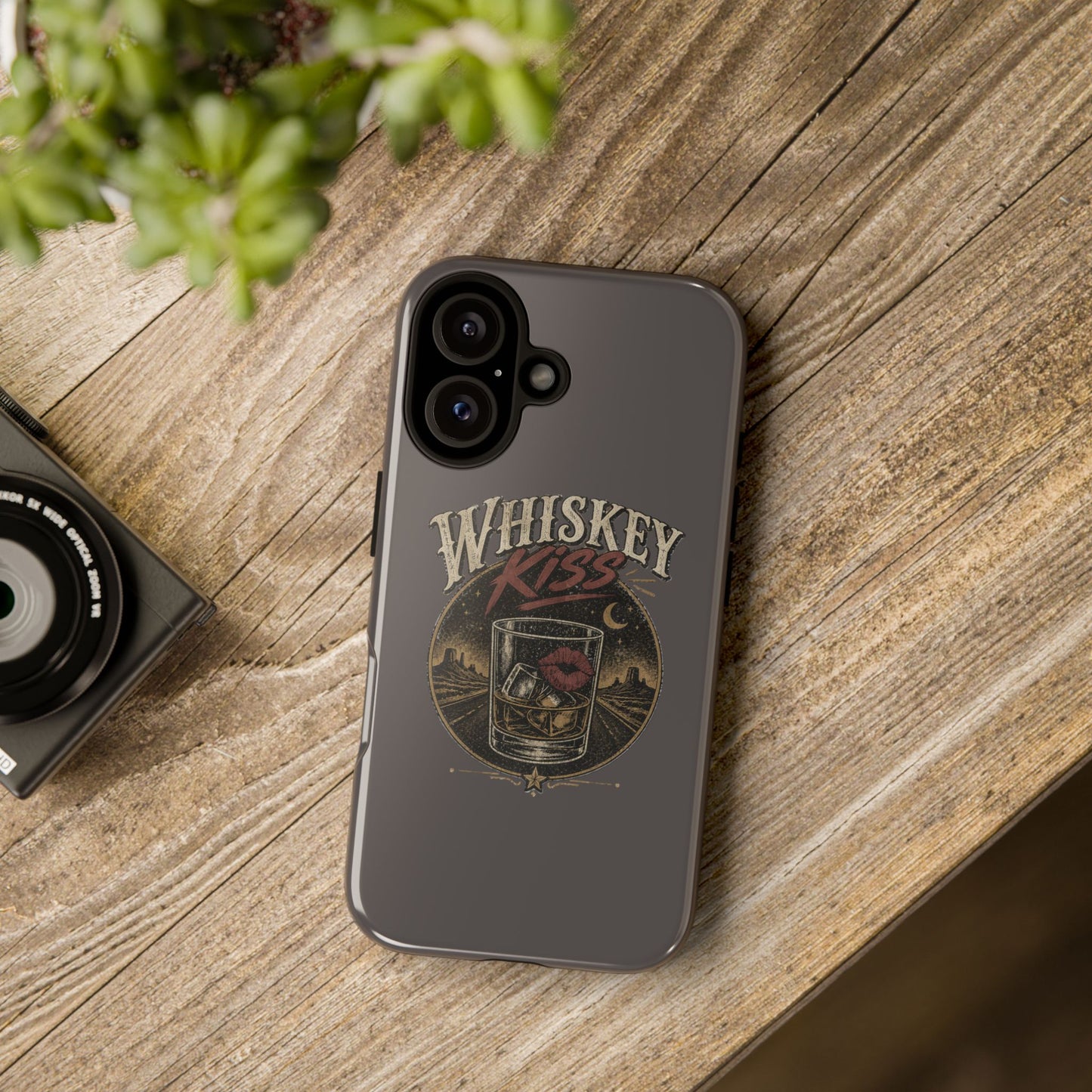Whiskey Kiss Western Phone Case, Country iPhone & Samsung Case, Rustic Cowgirl or Cowboy Phone Case, Whiskey Lover Gift, Matte or Glossy