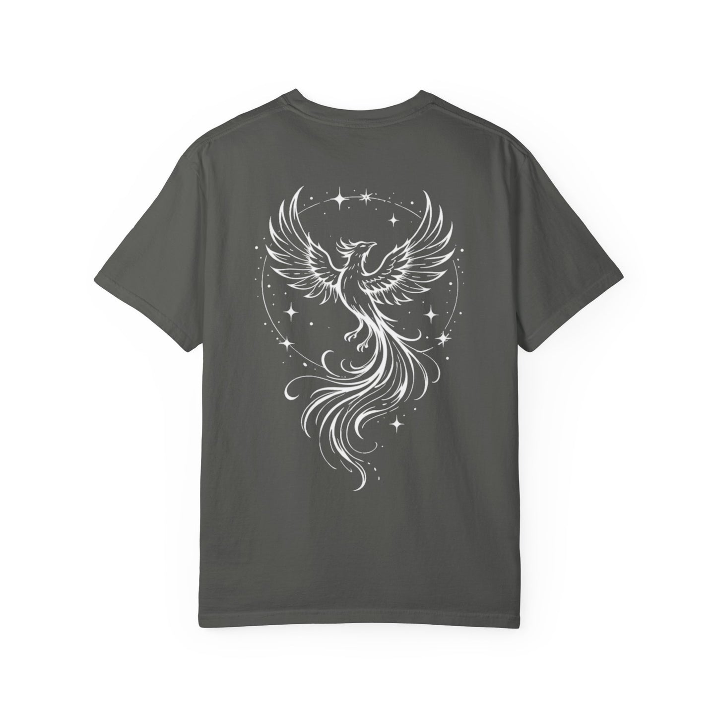 White RISE Phoenix Halo Graphic Tee • Vintage Washed Shirt • Streetwear Comfort Colors 1717 • Wild Reed