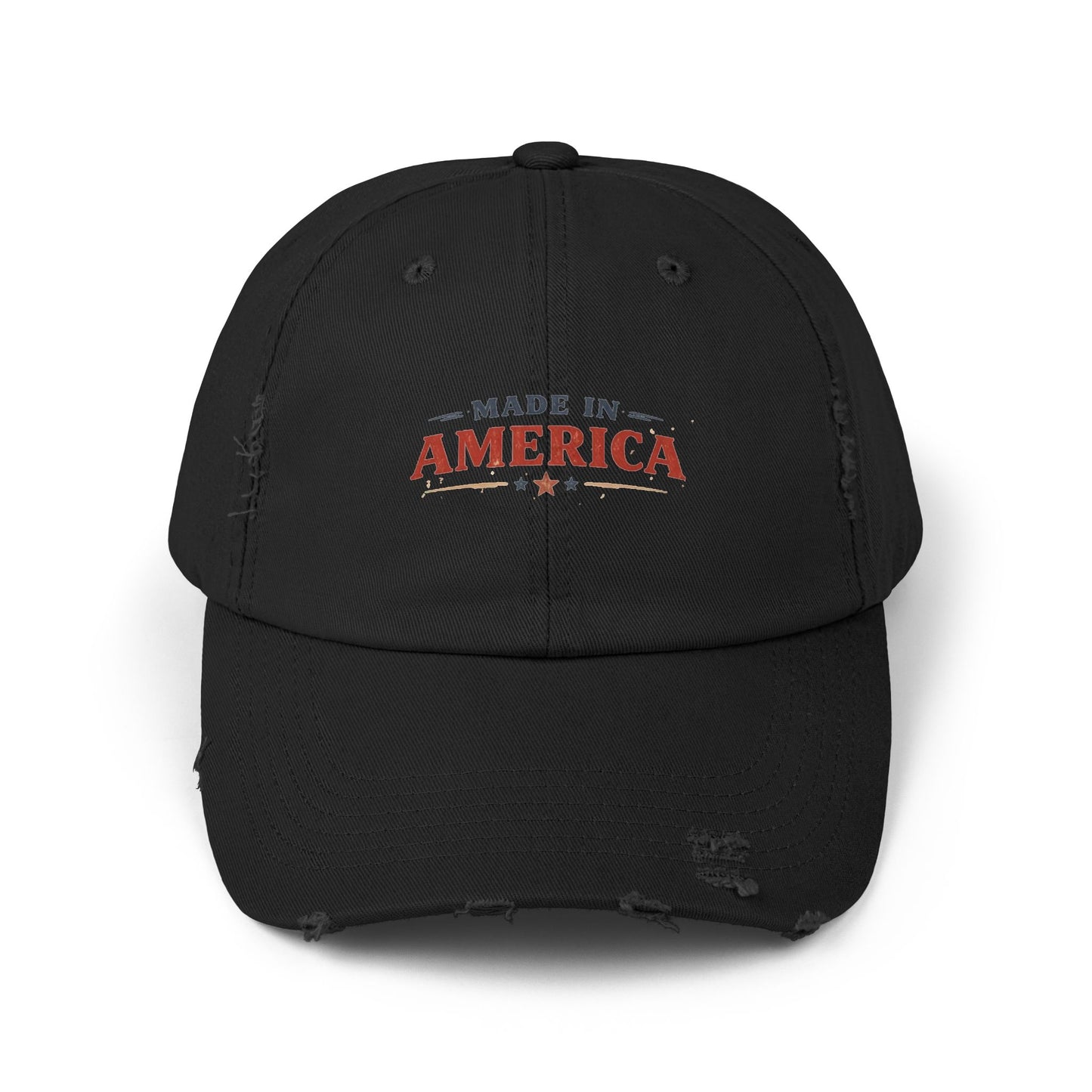 Distressed Made in America Cap • Vintage Patriotic Hat • Adjustable Dad Hat • Wild Reed Apparel