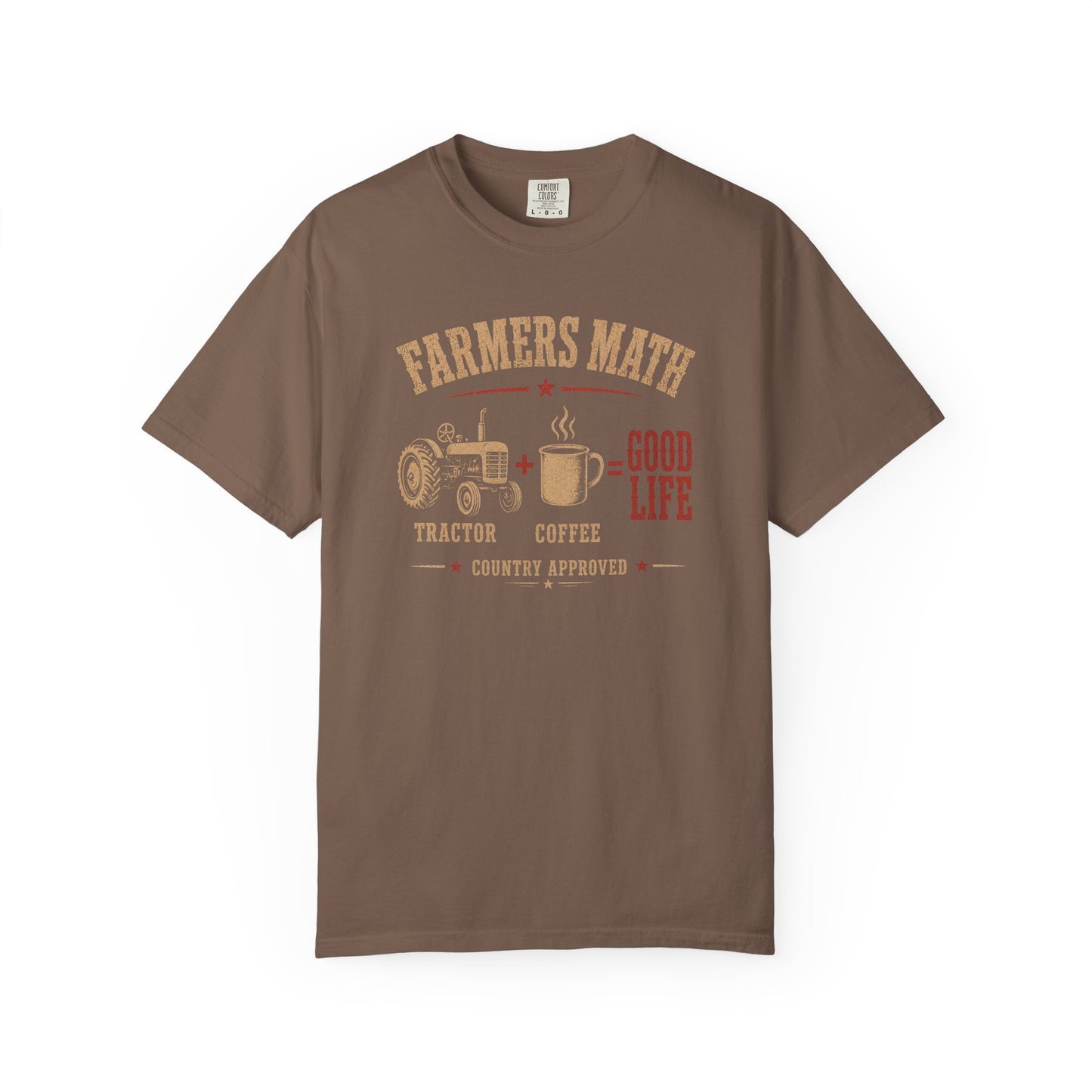 Funny western shirt with farmer math design in espresso