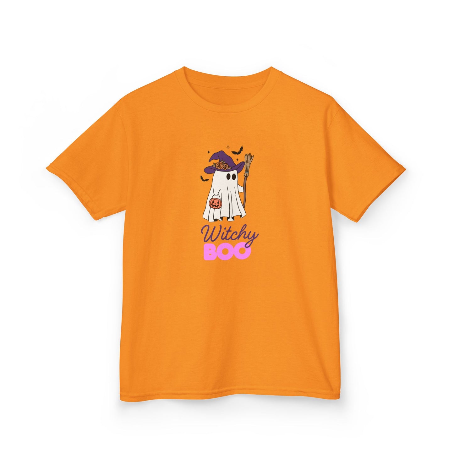 Witchy Boo Kids T-Shirt | Cute Halloween Ghost Youth Graphic Tee for Boys & Girls