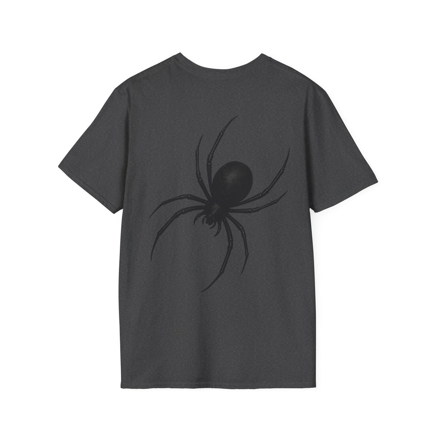 Black Spider T-Shirt – Stealth Halloween Front and Back Graphic Tee