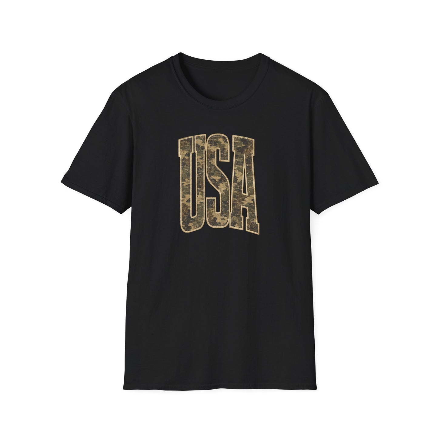 USA Vintage Camo Graphic T-Shirt | Patriotic Distressed USA Tee | Softstyle Unisex Shirt