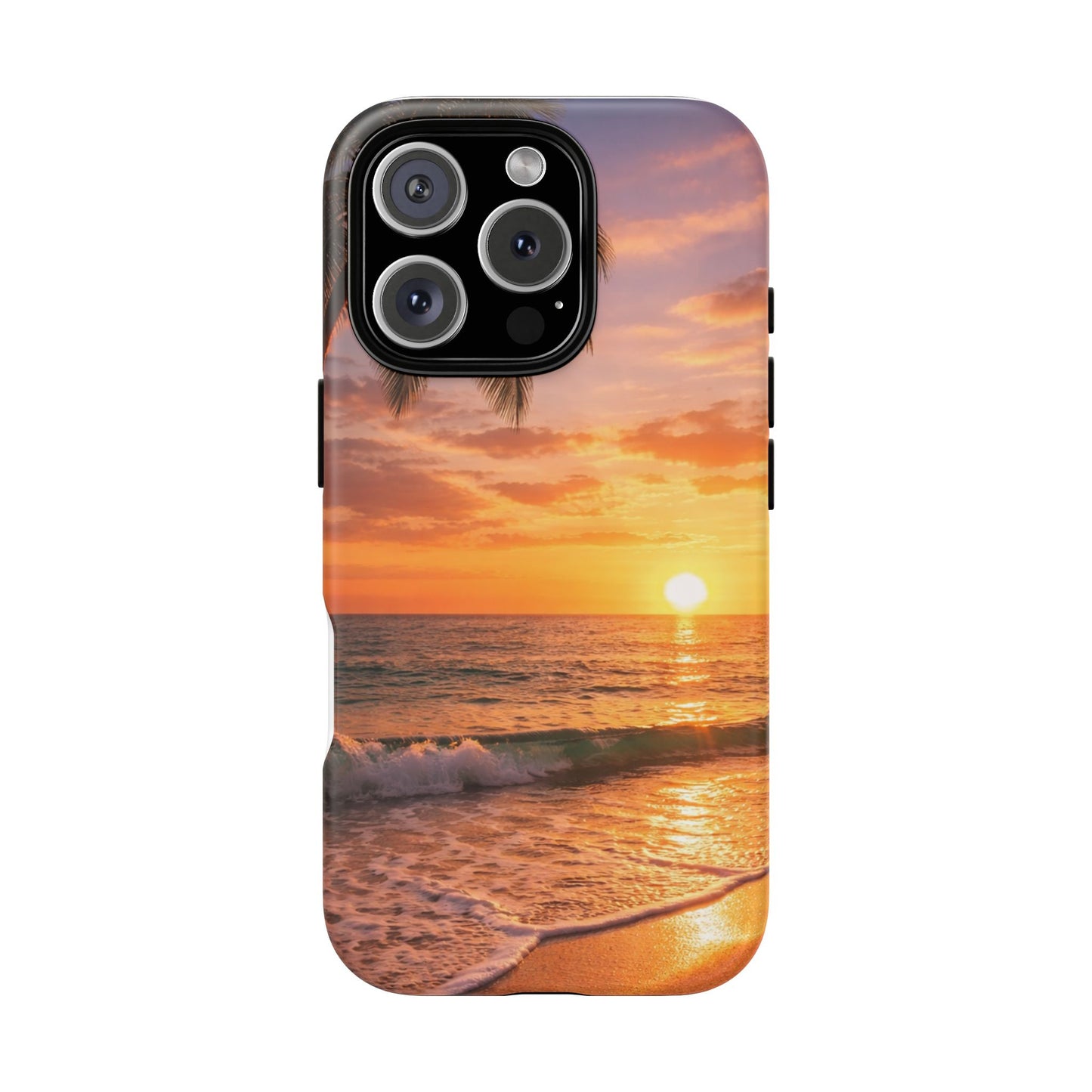 Golden Hour Beach Case — Tropical Palm Sunset Protective Case