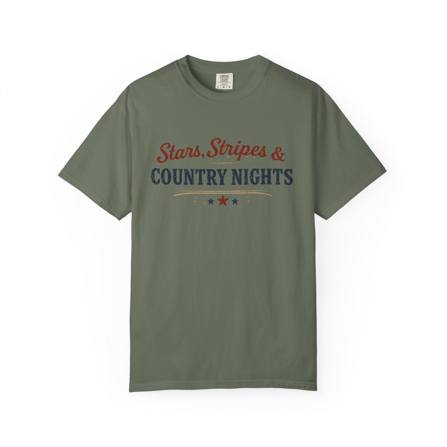 Stars Stripes and Country Nights Tee • Patriotic Country Shirt • Americana Graphic Tee • Western Summer Shirt