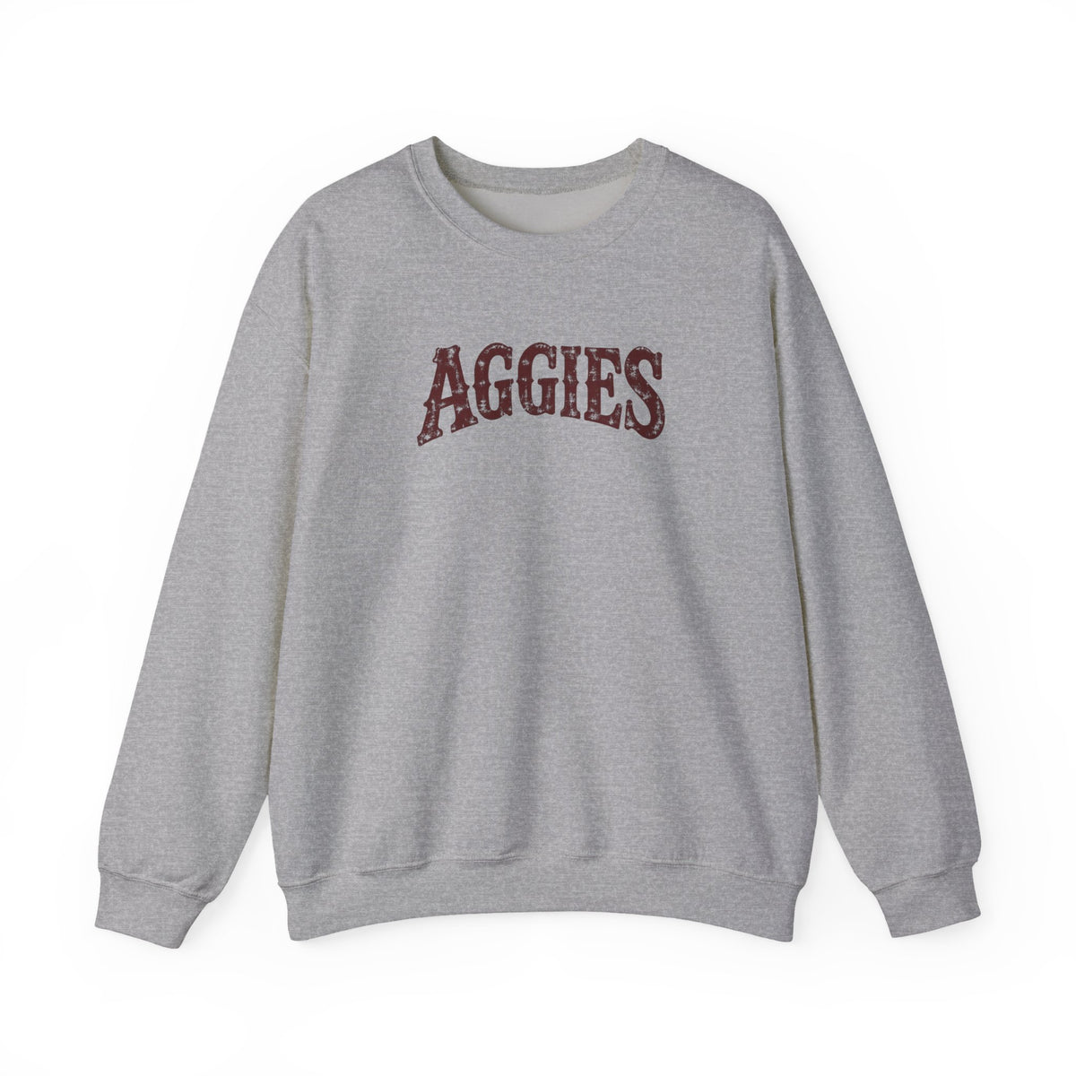 Aggies Vintage Collegiate Crewneck Sweatshirt | Maroon Game Day Pullover