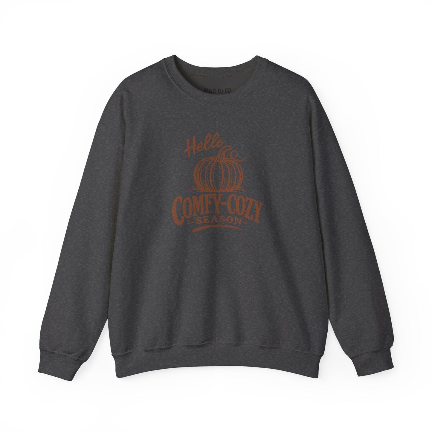 Hello Comfy-Cozy Season Vintage Pumpkin Sweatshirt | Cozy Fall Crewneck | Autumn Graphic Sweatshirt