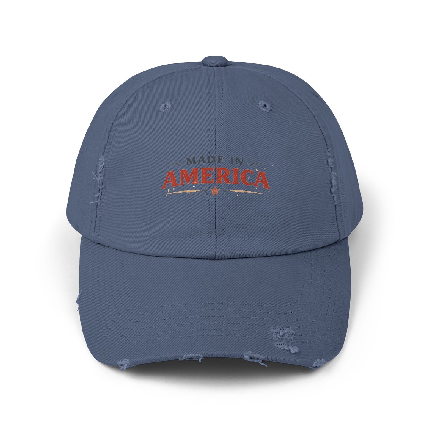 Distressed Made in America Cap • Vintage Patriotic Hat • Adjustable Dad Hat • Wild Reed Apparel