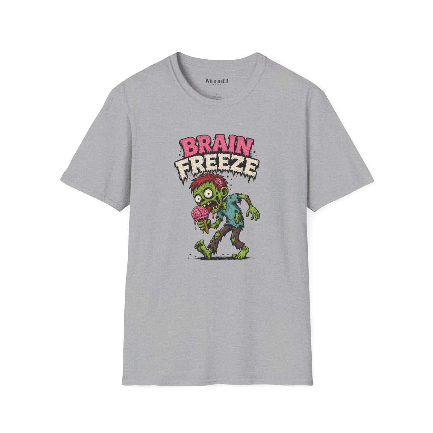 Brain Freeze Funny Zombie Graphic Tee