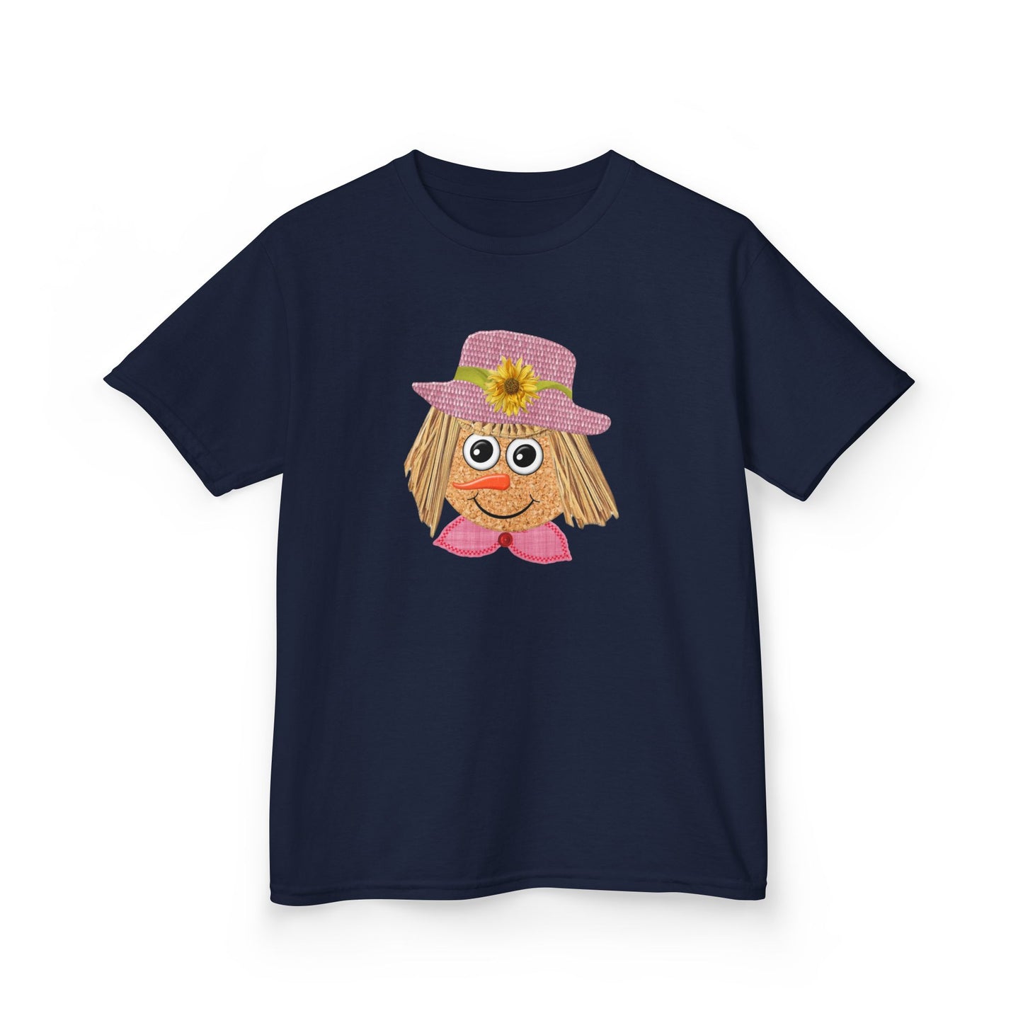 Cute Scarecrow Girl Youth T-Shirt | Adorable Fall & Thanksgiving Graphic Tee for Kids