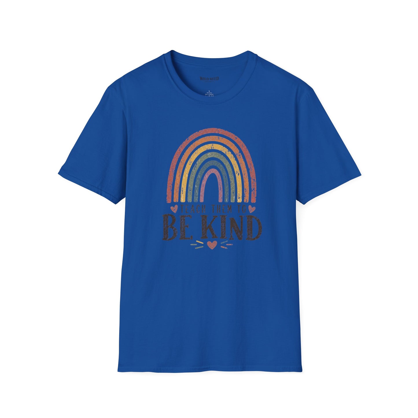 Teach Them to Be Kind Teacher Shirt | Rainbow Teacher Tee | Inspirational Back to School Graphic T-Shirt