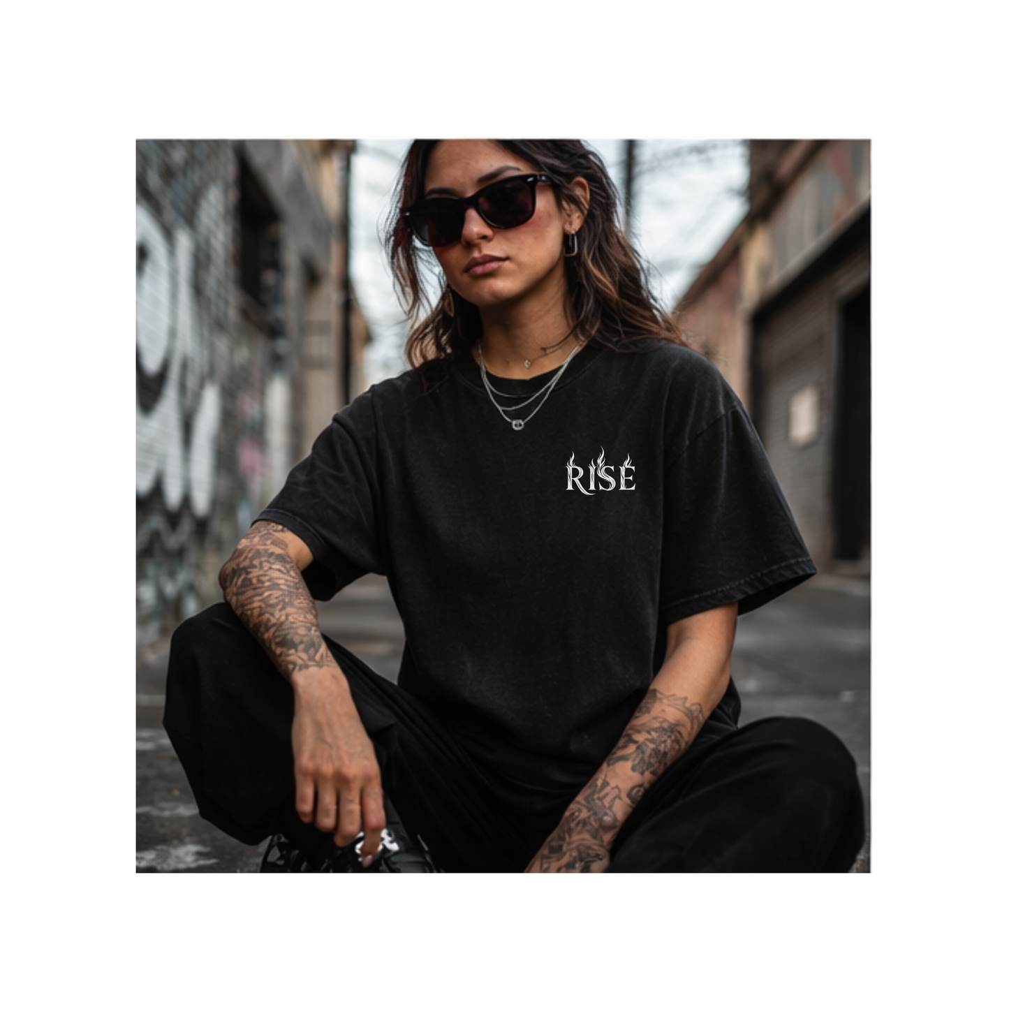 White RISE Phoenix Halo Graphic Tee • Vintage Washed Shirt • Streetwear Comfort Colors 1717 • Wild Reed