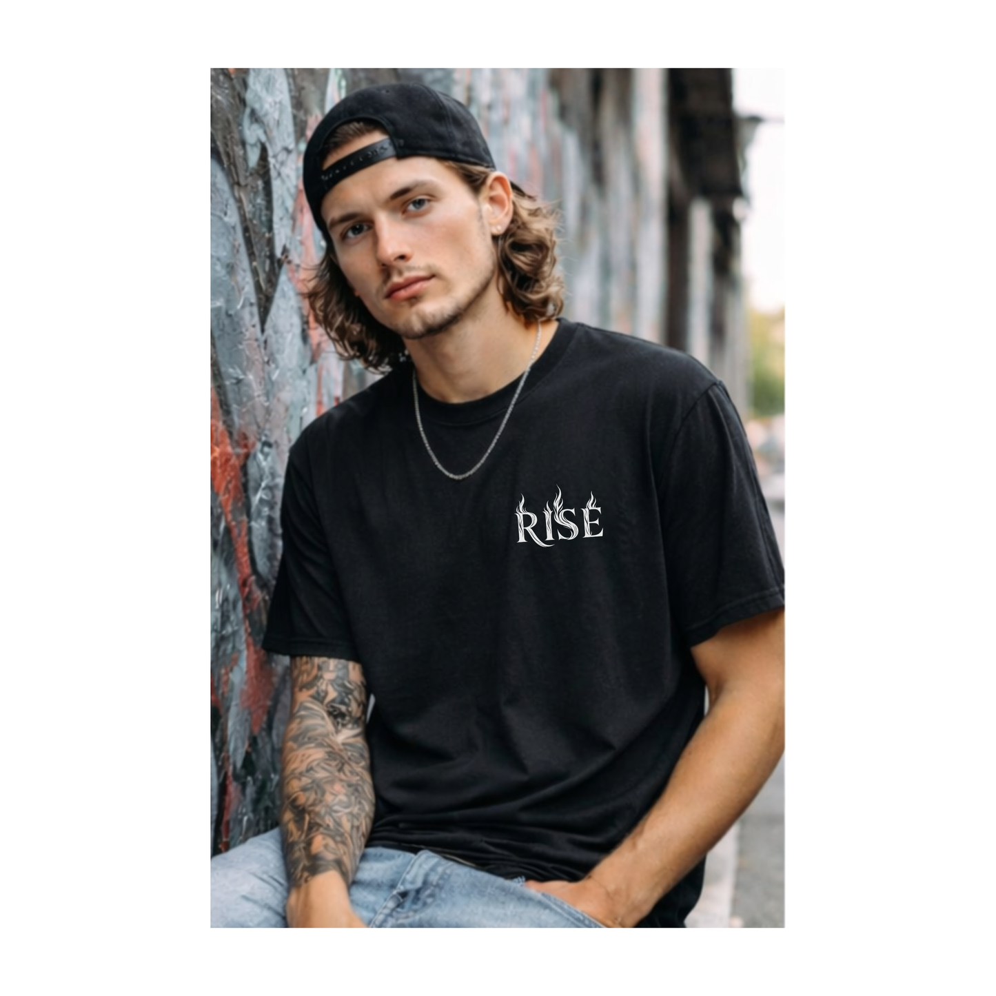 White RISE Phoenix Halo Graphic Tee • Vintage Washed Shirt • Streetwear Comfort Colors 1717 • Wild Reed