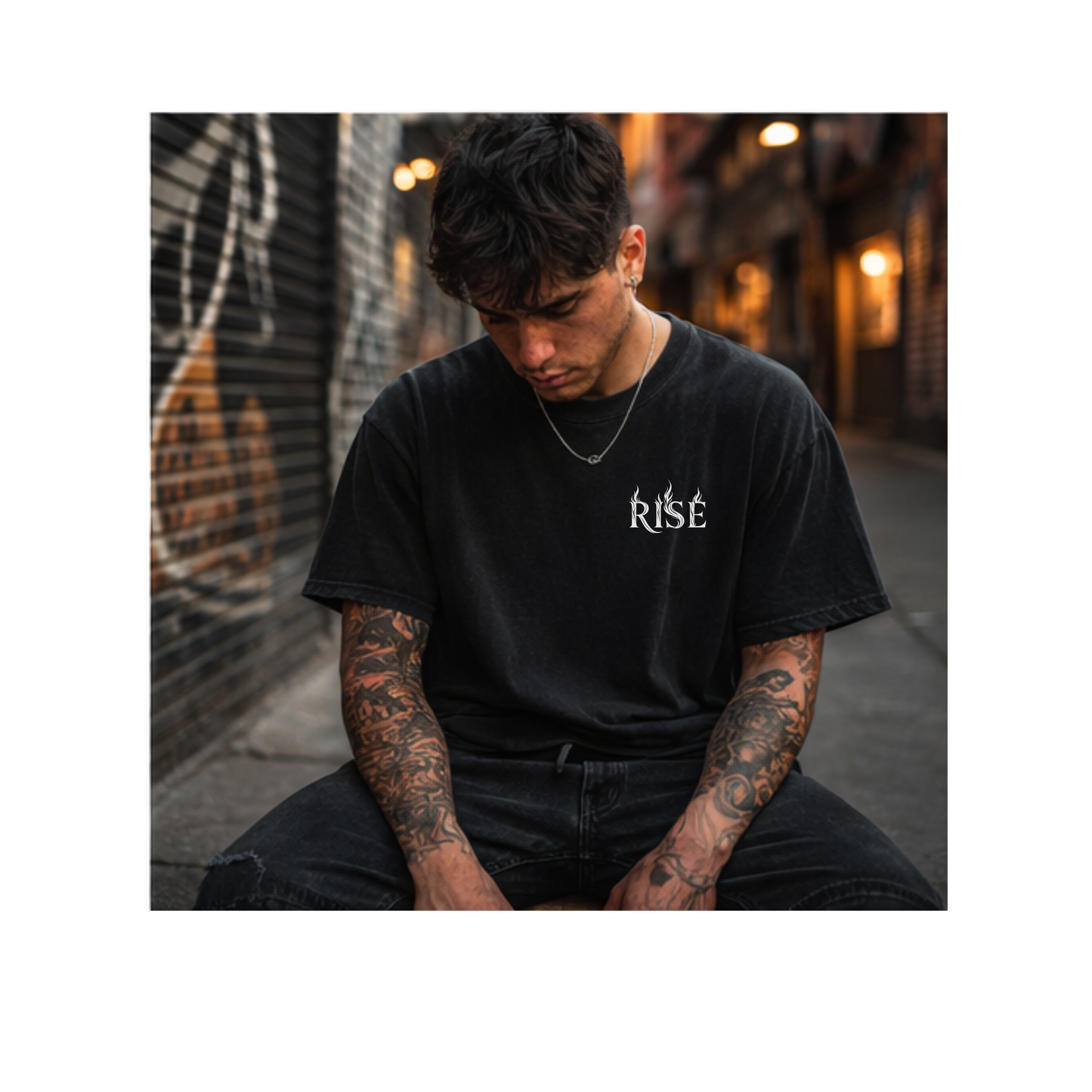 White RISE Phoenix Halo Graphic Tee • Vintage Washed Shirt • Streetwear Comfort Colors 1717 • Wild Reed