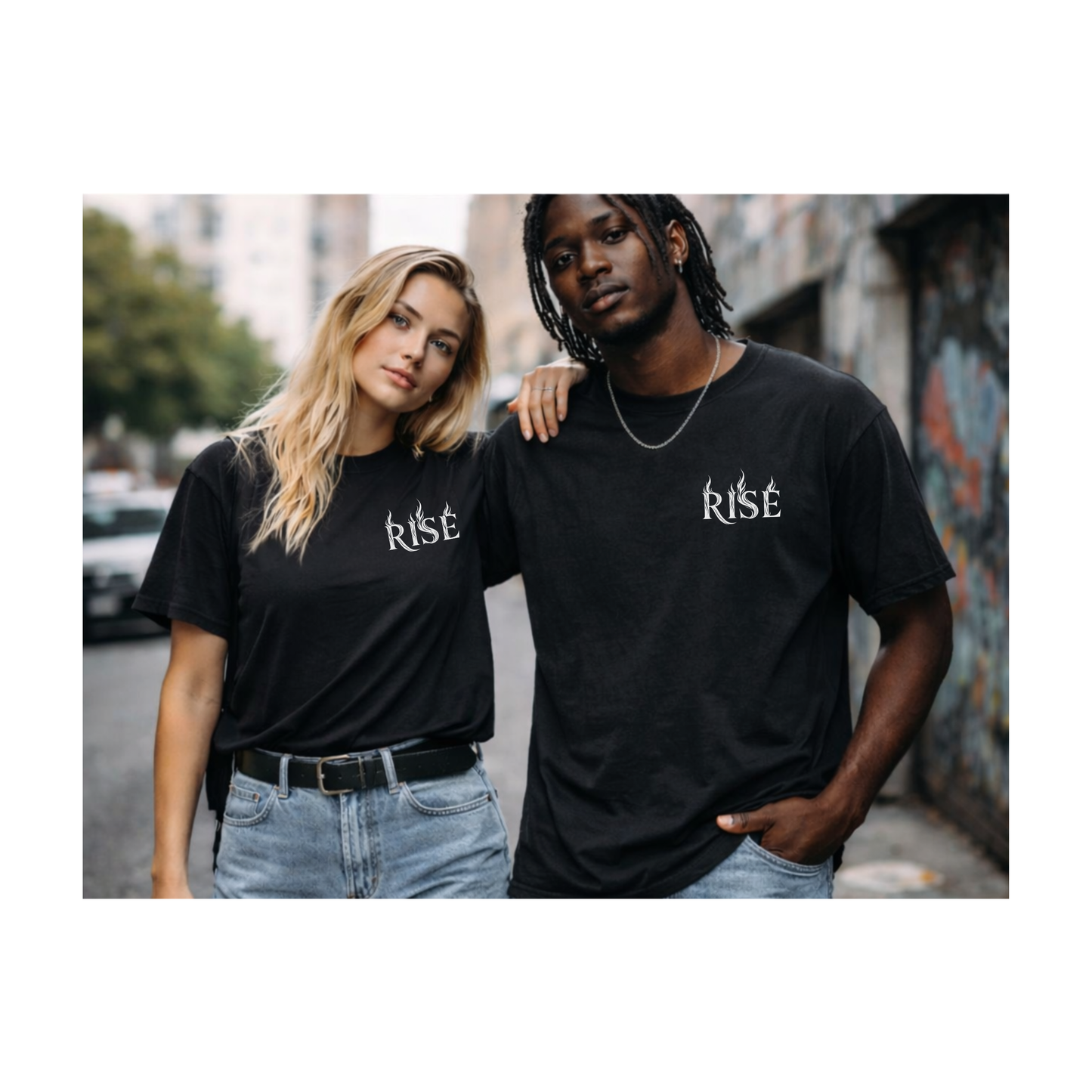 White RISE Phoenix Halo Graphic Tee • Vintage Washed Shirt • Streetwear Comfort Colors 1717 • Wild Reed