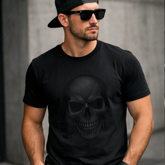 Black on black skull shirt, Halloween shirt, stealth graphic tee, minimalist skull shirt, dark aesthetic shirt