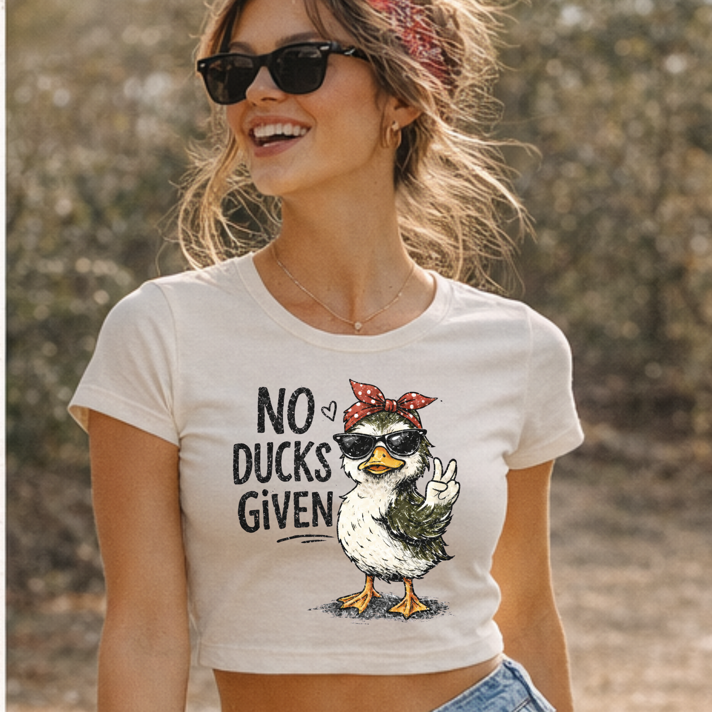 No Ducks Given Cropped Tee – Bold Graphic