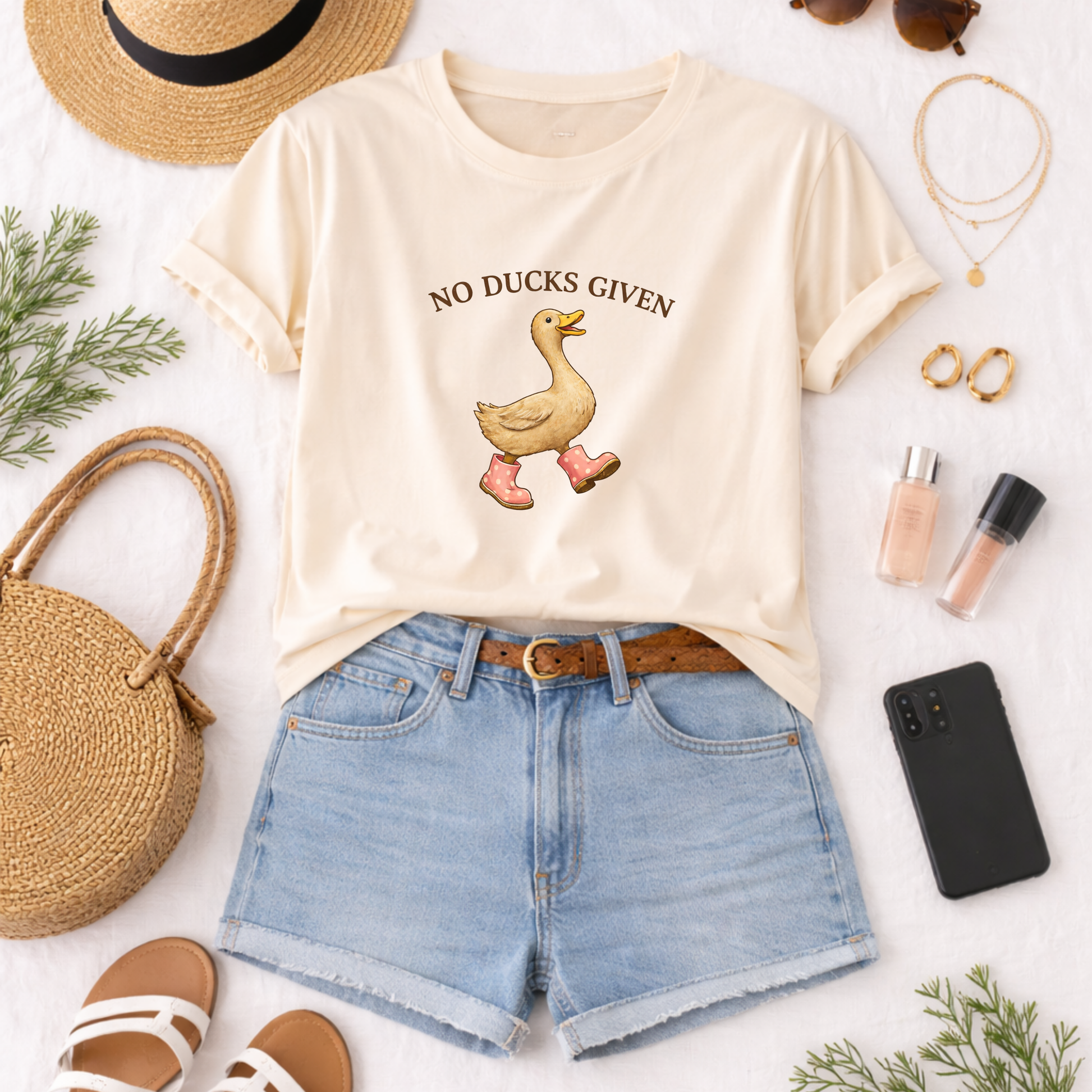 flat lay no ducks given bella canvas graphic tee