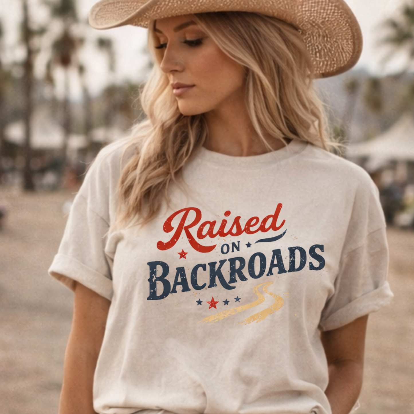 Raised on Backroads Tee • Country Graphic Shirt • Western Lifestyle Tee • Rural Americana Shirt