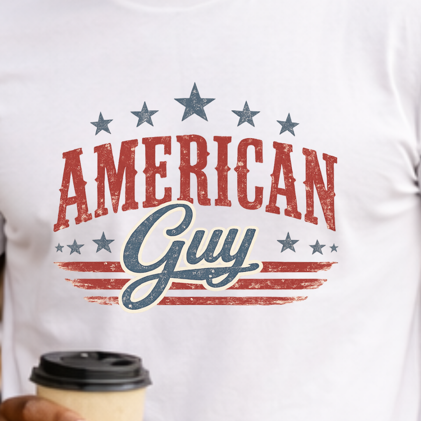 American Guy Graphic Tee • Patriotic Shirt • Vintage Americana T Shirt • Bella Canvas 3001 • 4th of July Shirt • Country Style Men’s Tee
