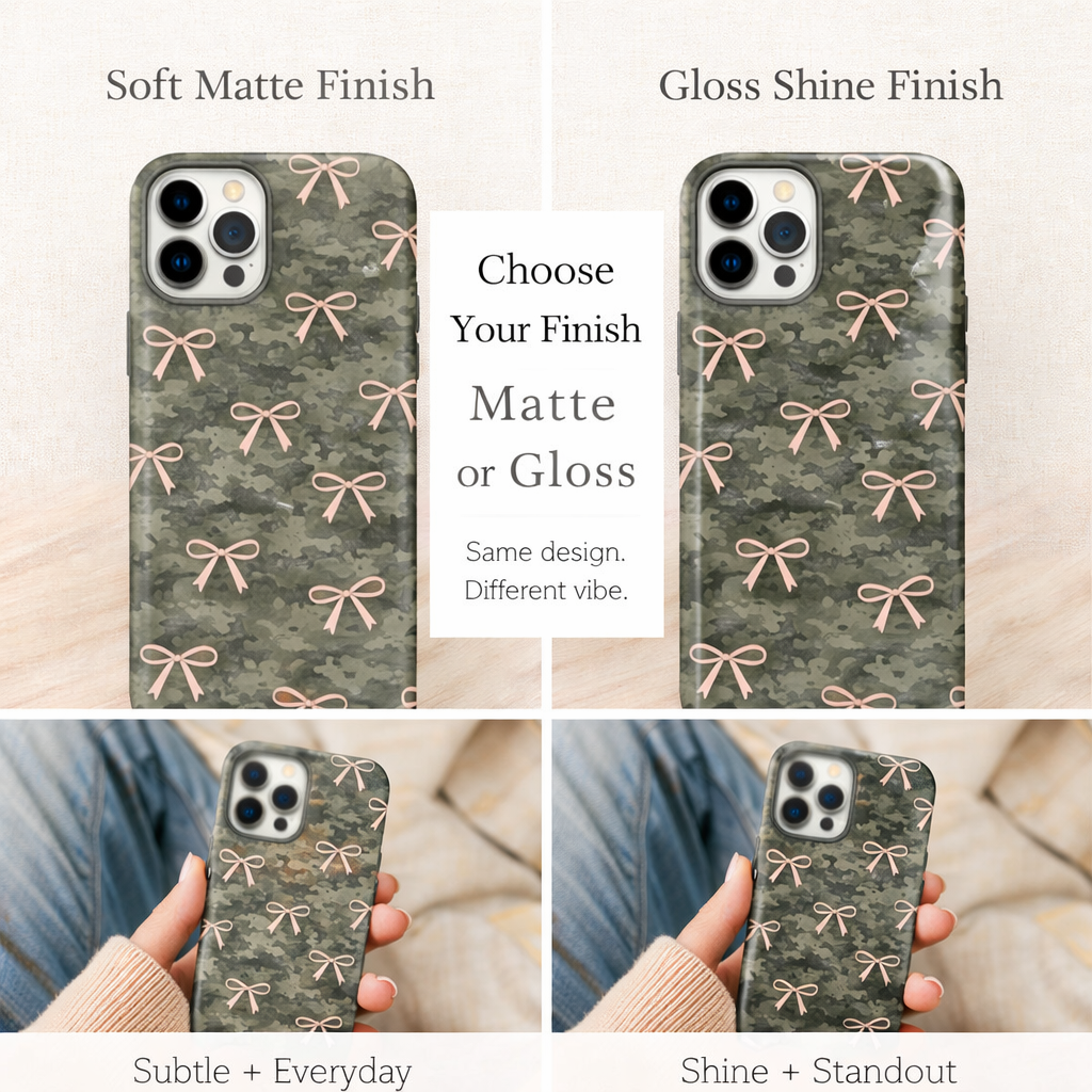 Camo Pink Bow Phone Case – Cute Western Aesthetic