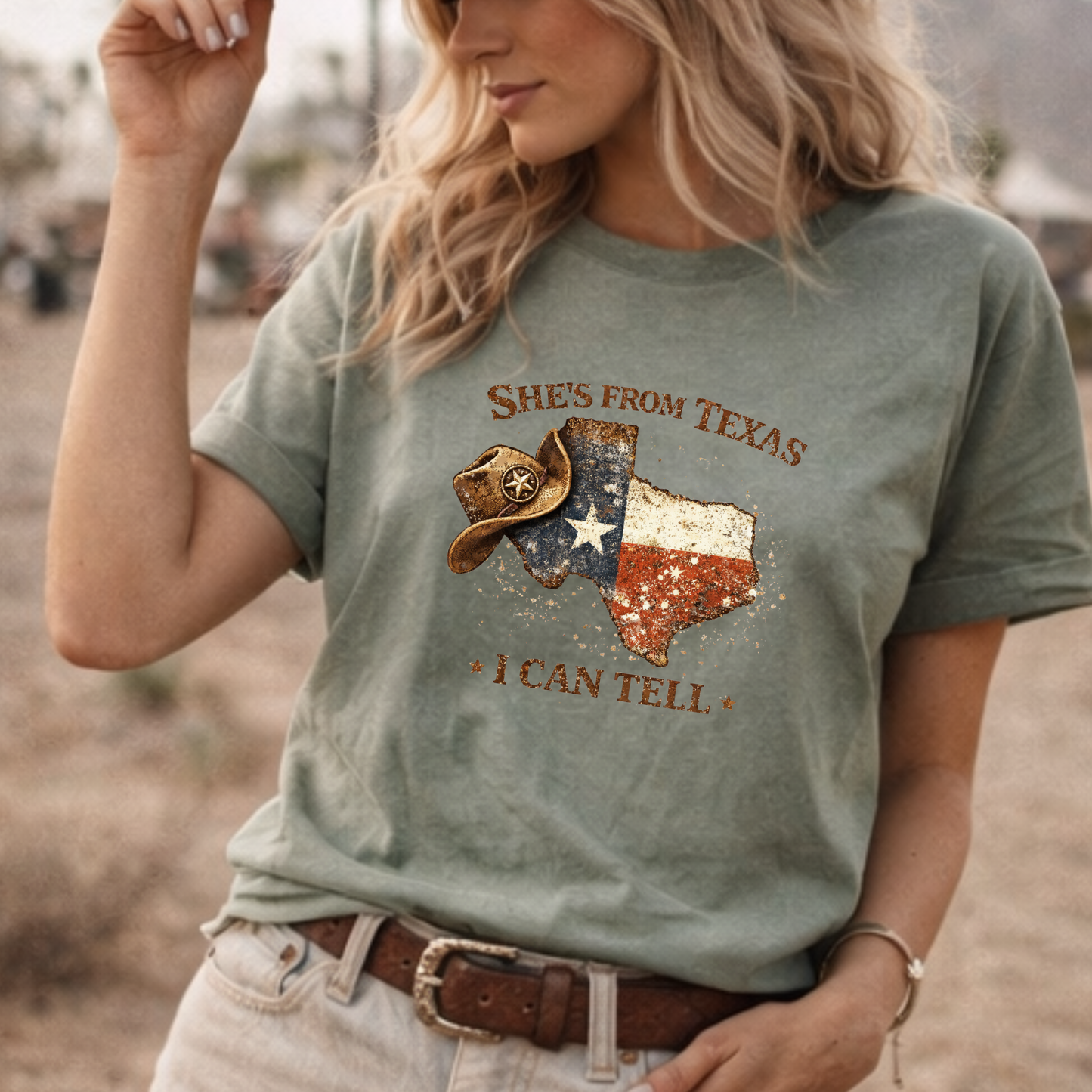 She’s From Texas I Can Tell Shirt | Vintage Texas Graphic Tee