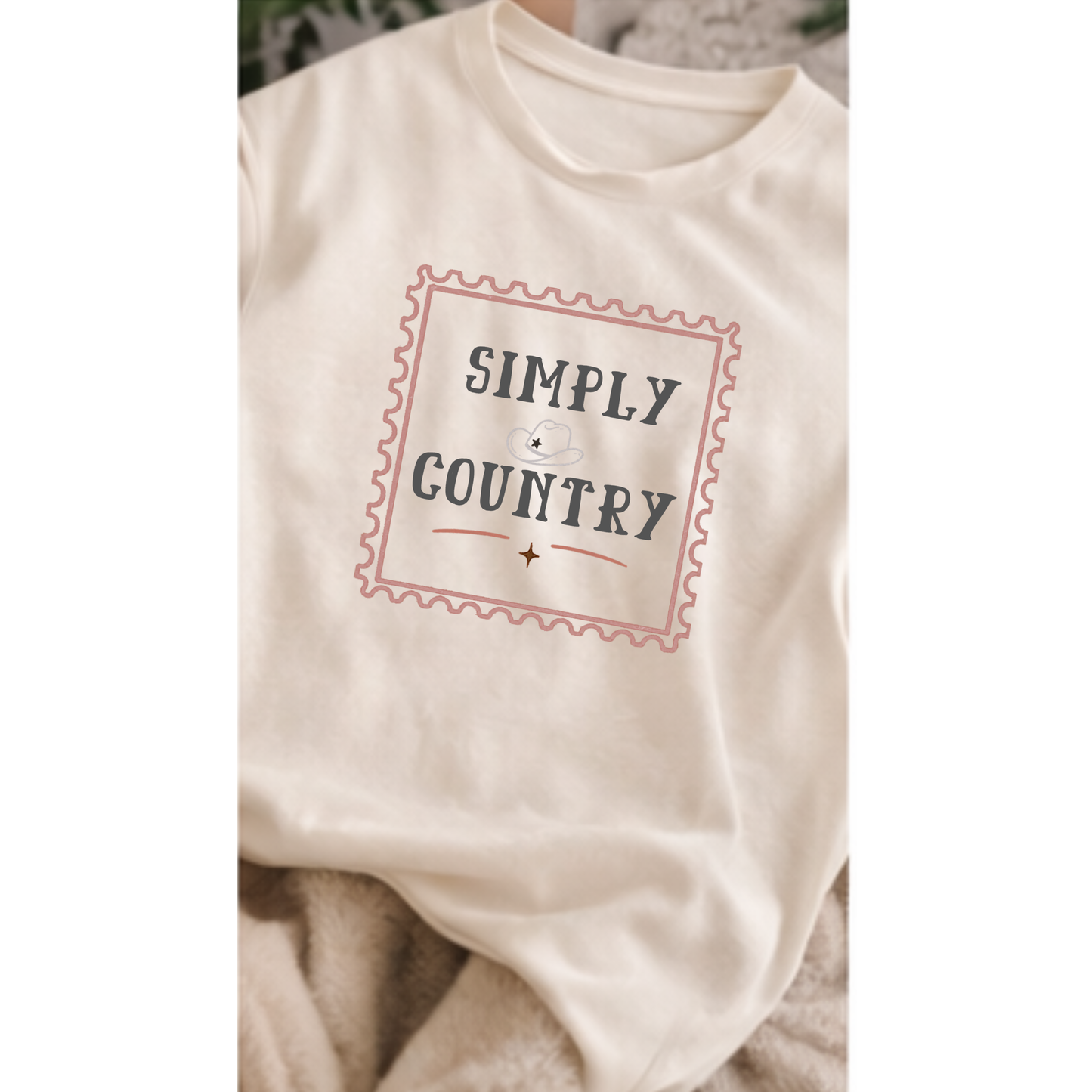 Simply Country Stamp Graphic Tee | Minimal Western Shirt | Wild Reed Apparel